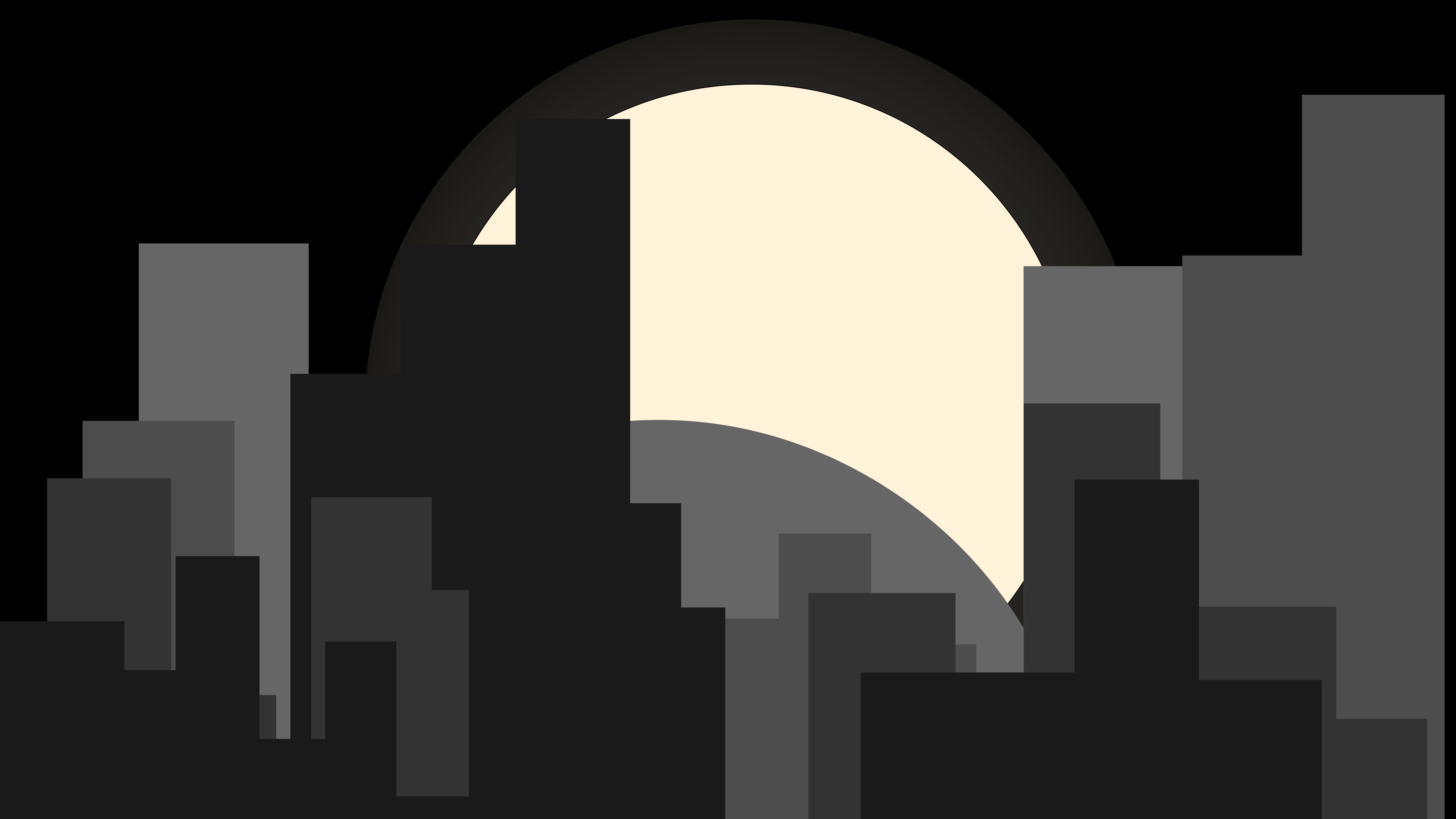 Free download wallpaper Night, Moon, City, Artistic on your PC desktop