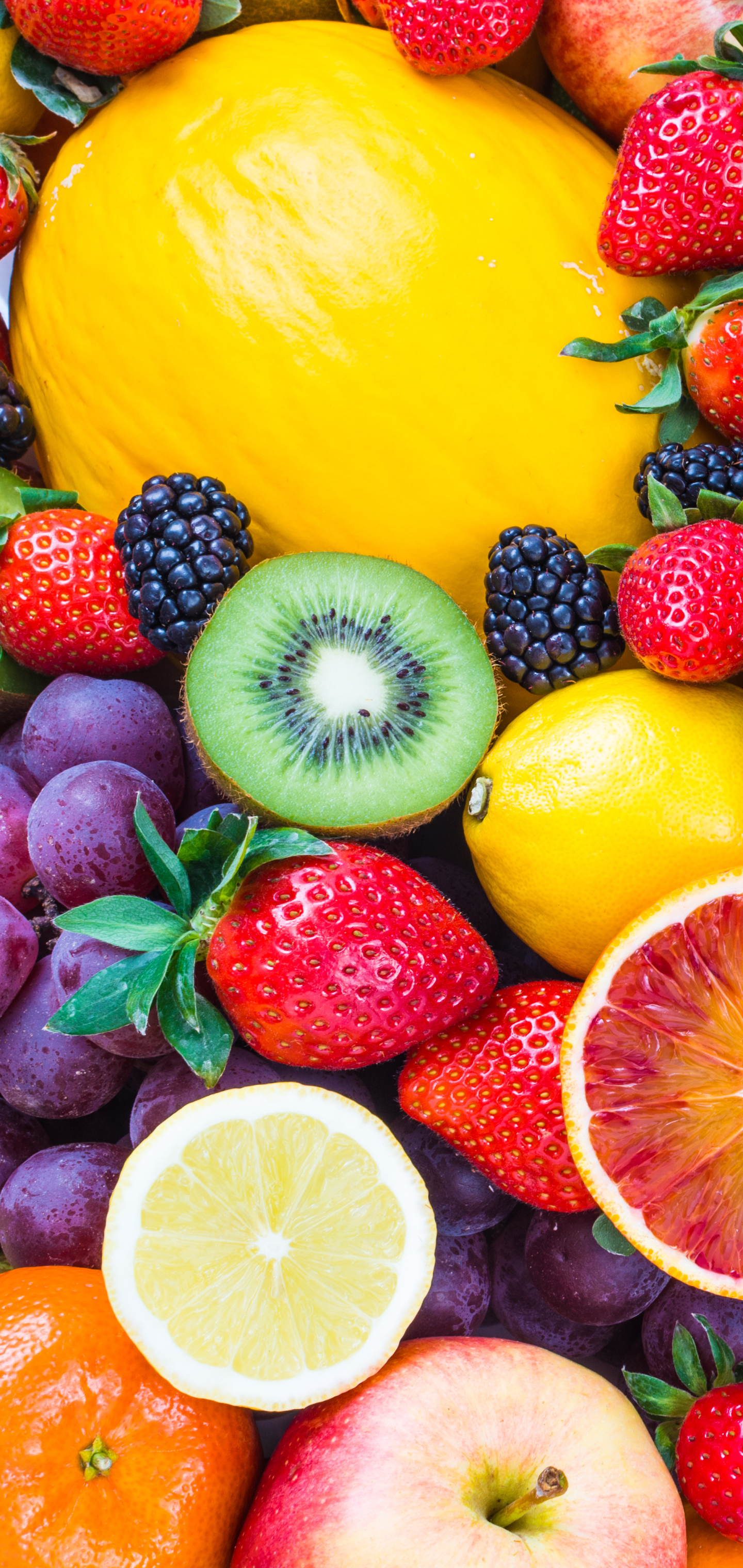 1164077 Bild herunterladen nahrungsmittel, frucht, erdbeere, beere, kiwi, orange (obst), apfel, trauben, früchte - Hintergrundbilder und Bildschirmschoner kostenlos