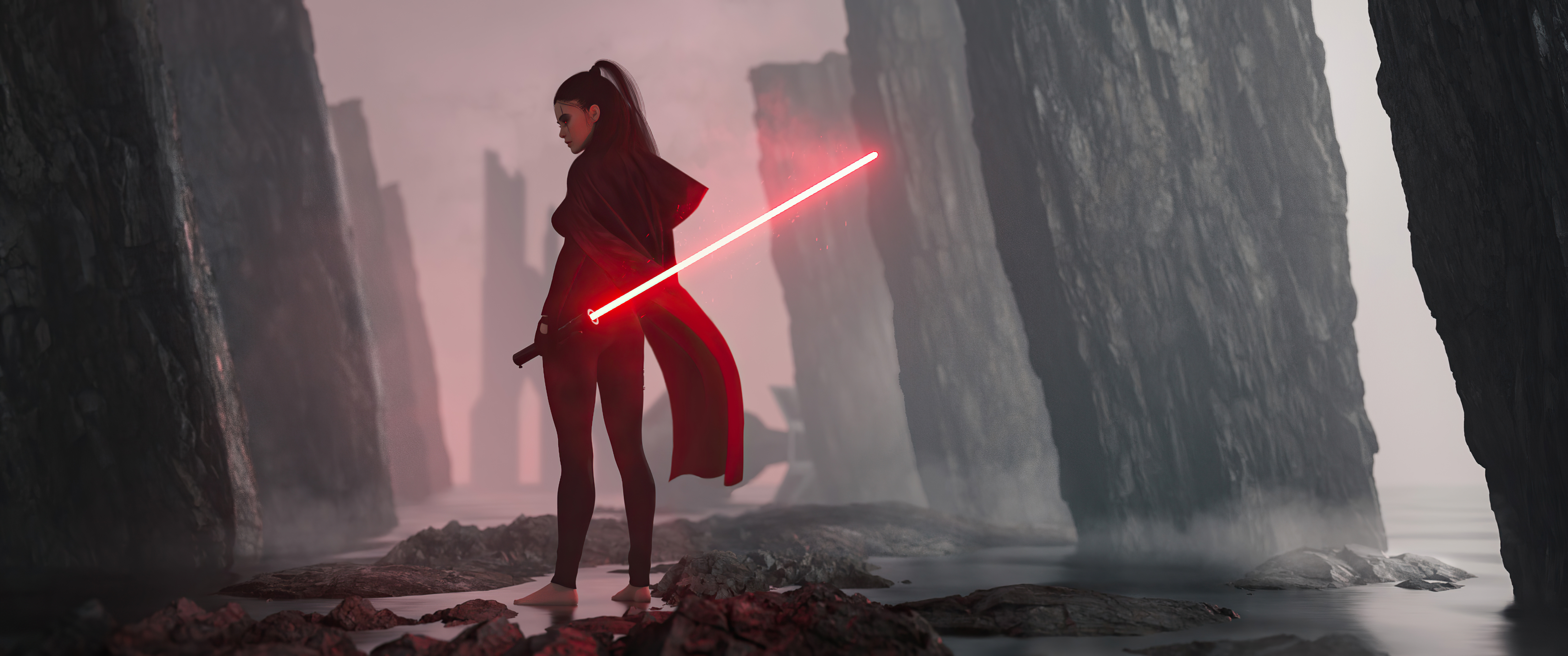 Baixar papel de parede para celular de Ficção Científica, Sabre De Luz, Guerra Das Estrelas, Sith (Guerra Nas Estrelas), Mulher Guerreira gratuito.