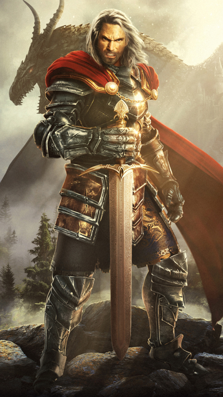 Download mobile wallpaper Dragon, Warrior, Armor, Sword, Video Game, Stormfall: Age Of War for free.