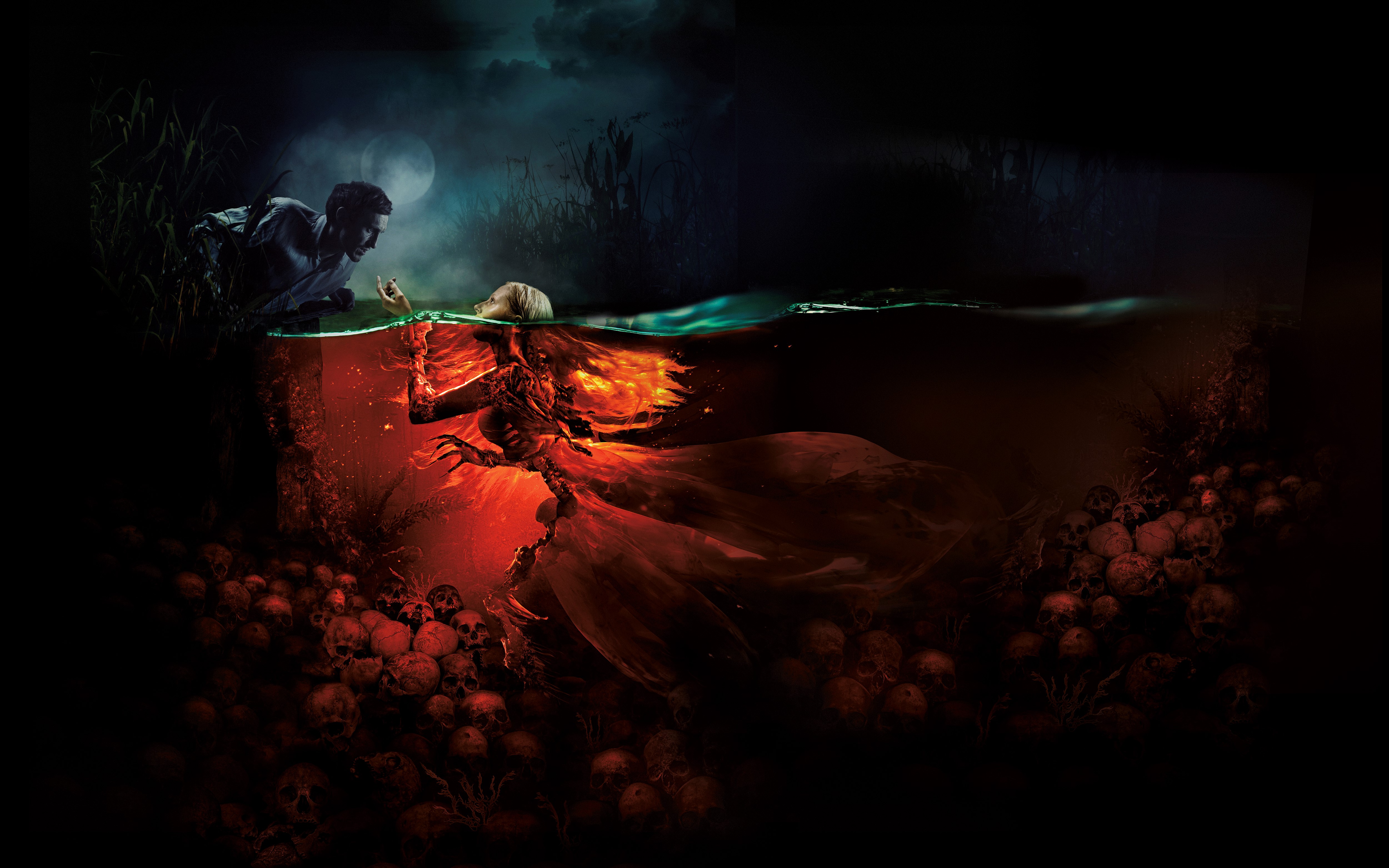 Free download wallpaper Fantasy, Dark, Skull, Mermaid, Movie, The Mermaid: Lake Of The Dead on your PC desktop