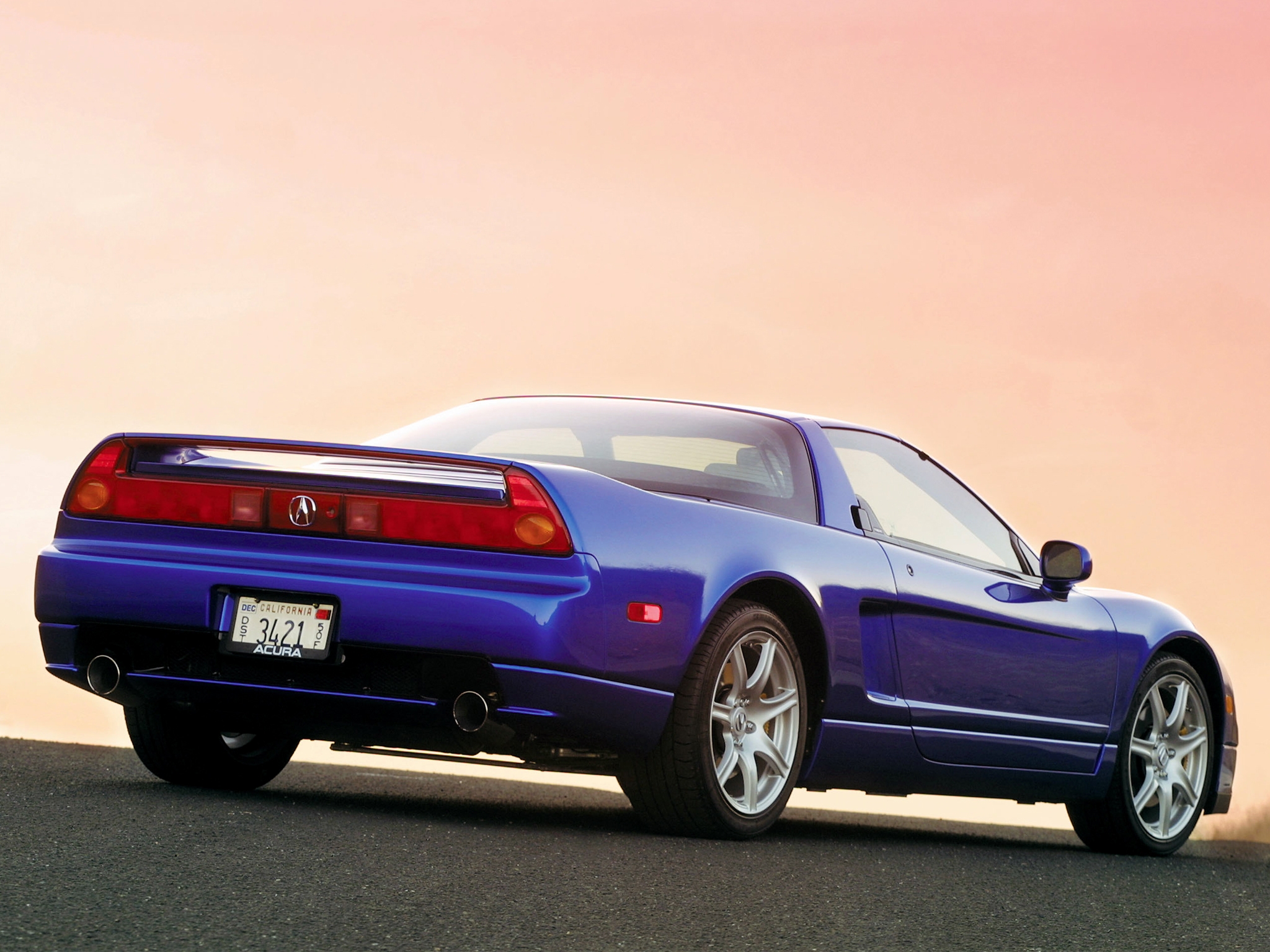 sports, auto, sunset, acura, cars, blue, back view, rear view, style, akura, nsx, hsx, nsh