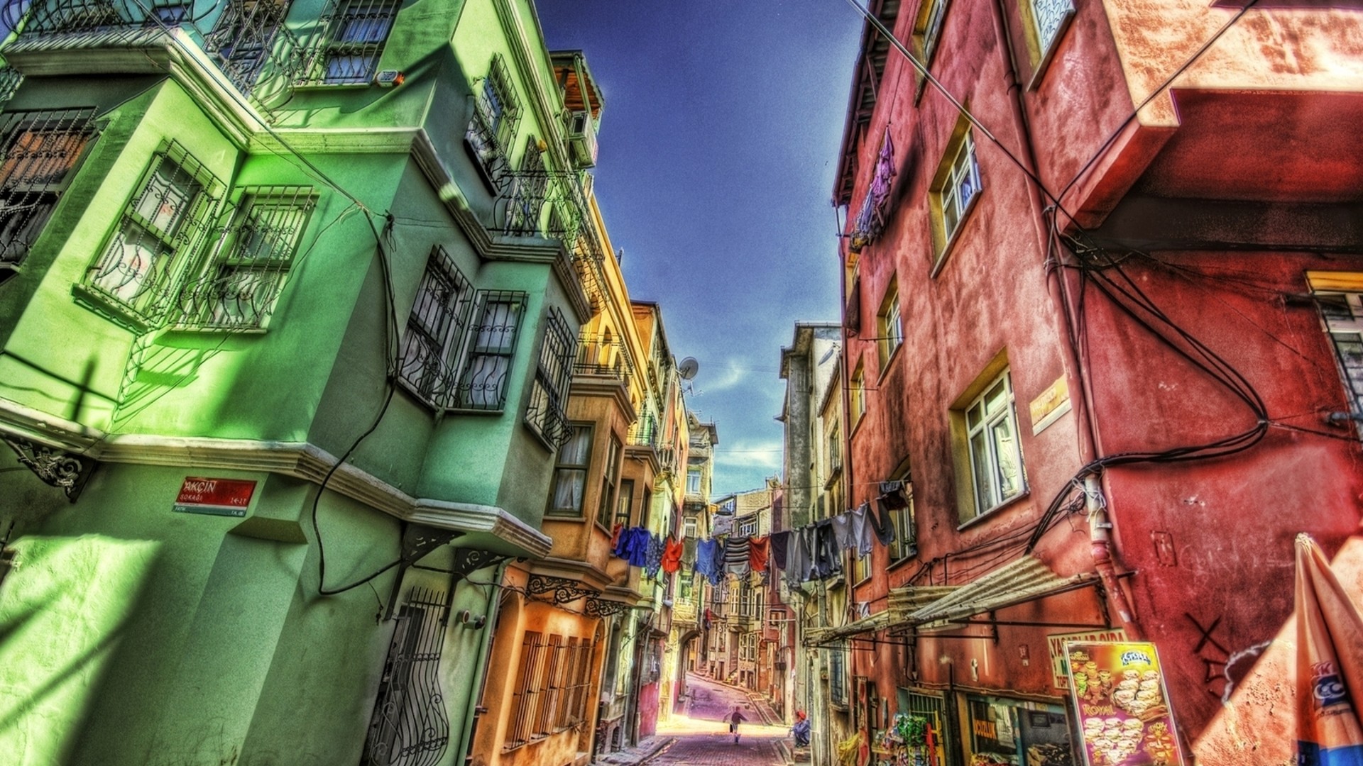 Free download wallpaper House, Colorful, Hdr, Street, Photography on your PC desktop