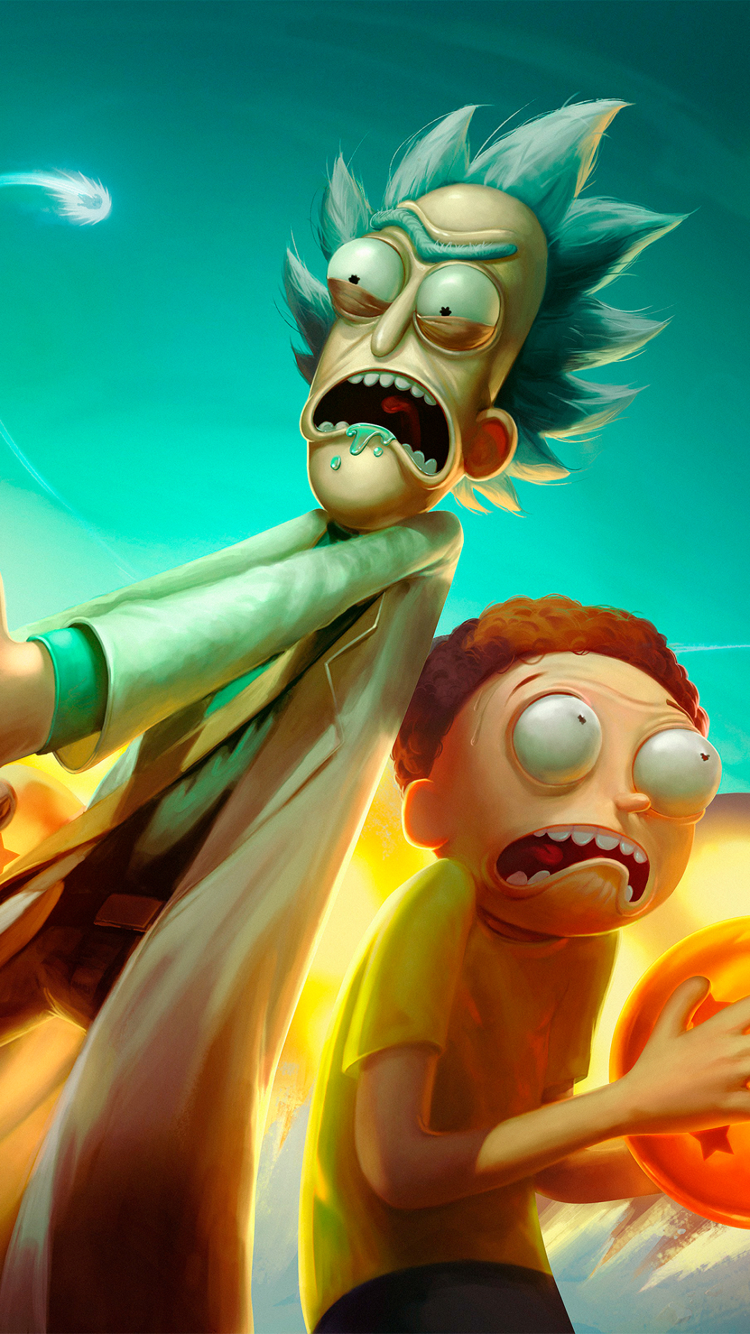 Download mobile wallpaper Dragon Ball, Tv Show, Rick Sanchez, Morty Smith, Rick And Morty for free.