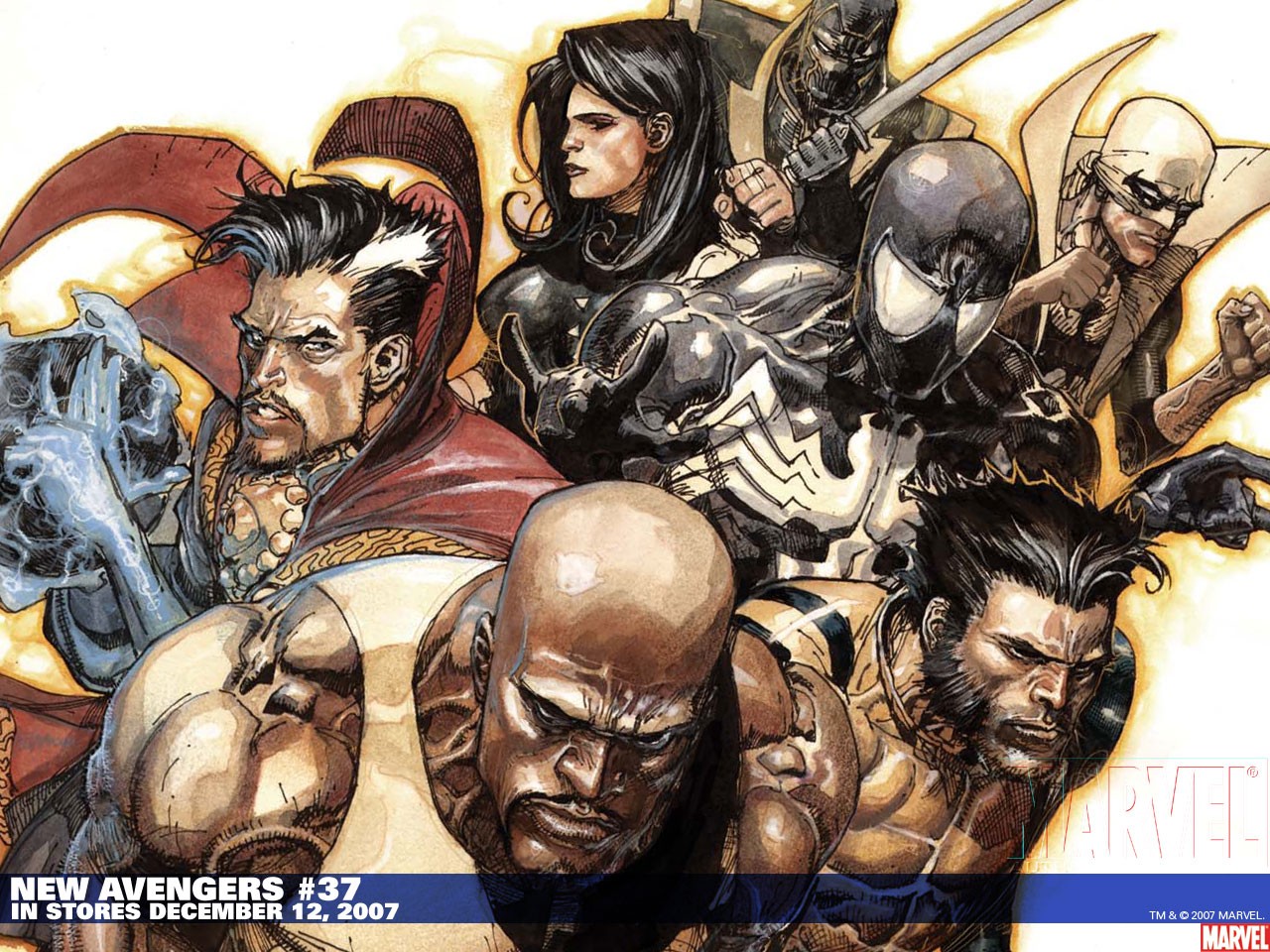 comics, new avengers, doctor strange, venom, wolverine