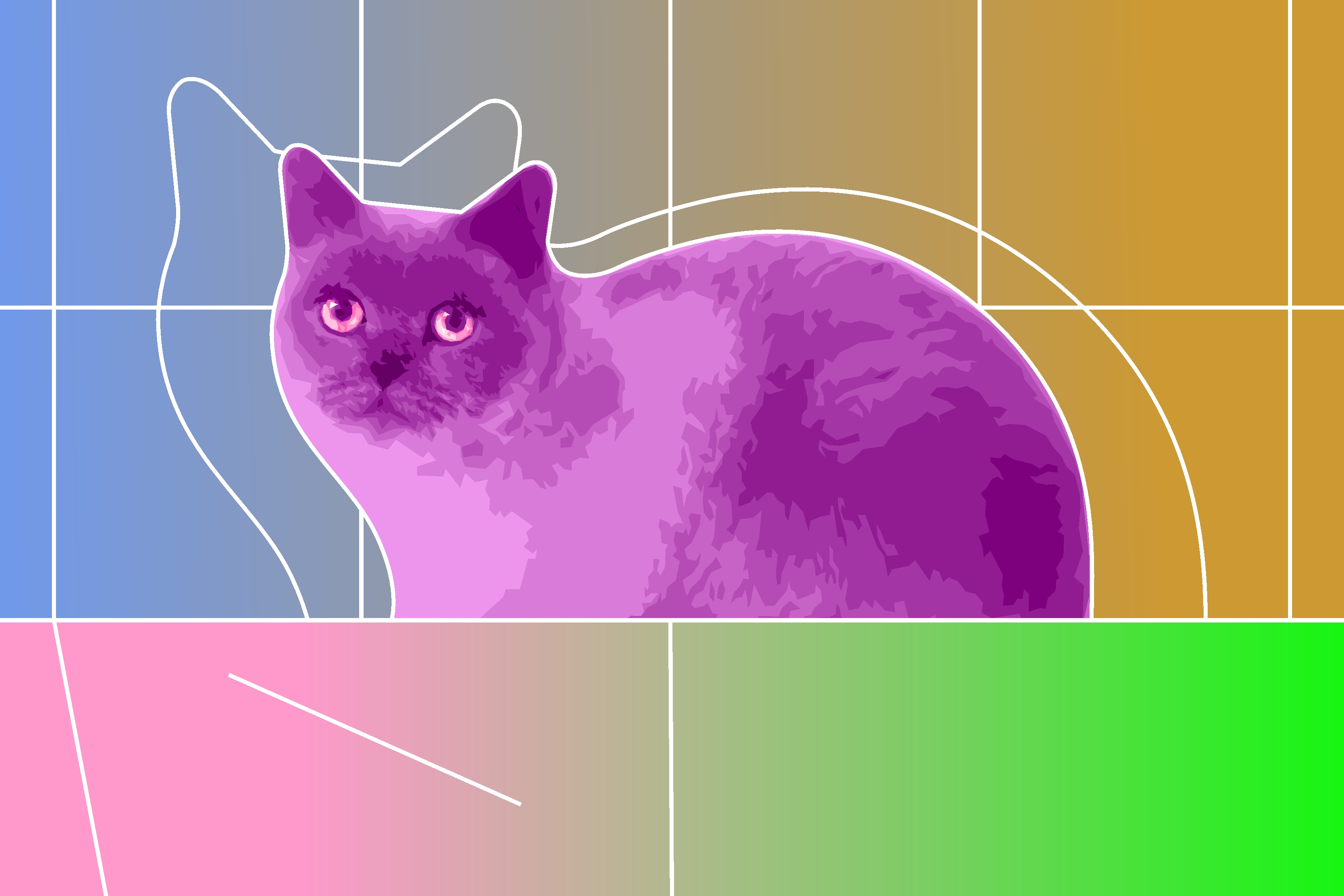 Descarga gratis la imagen Animales, Gatos, Gato, Vistoso, Geometría, Minimalista en el escritorio de tu PC