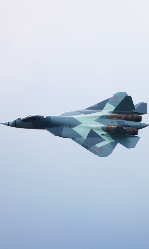 Téléchargez des papiers peints mobile Militaire, Sukhoi Su 57, Chasseurs À Réaction gratuitement.