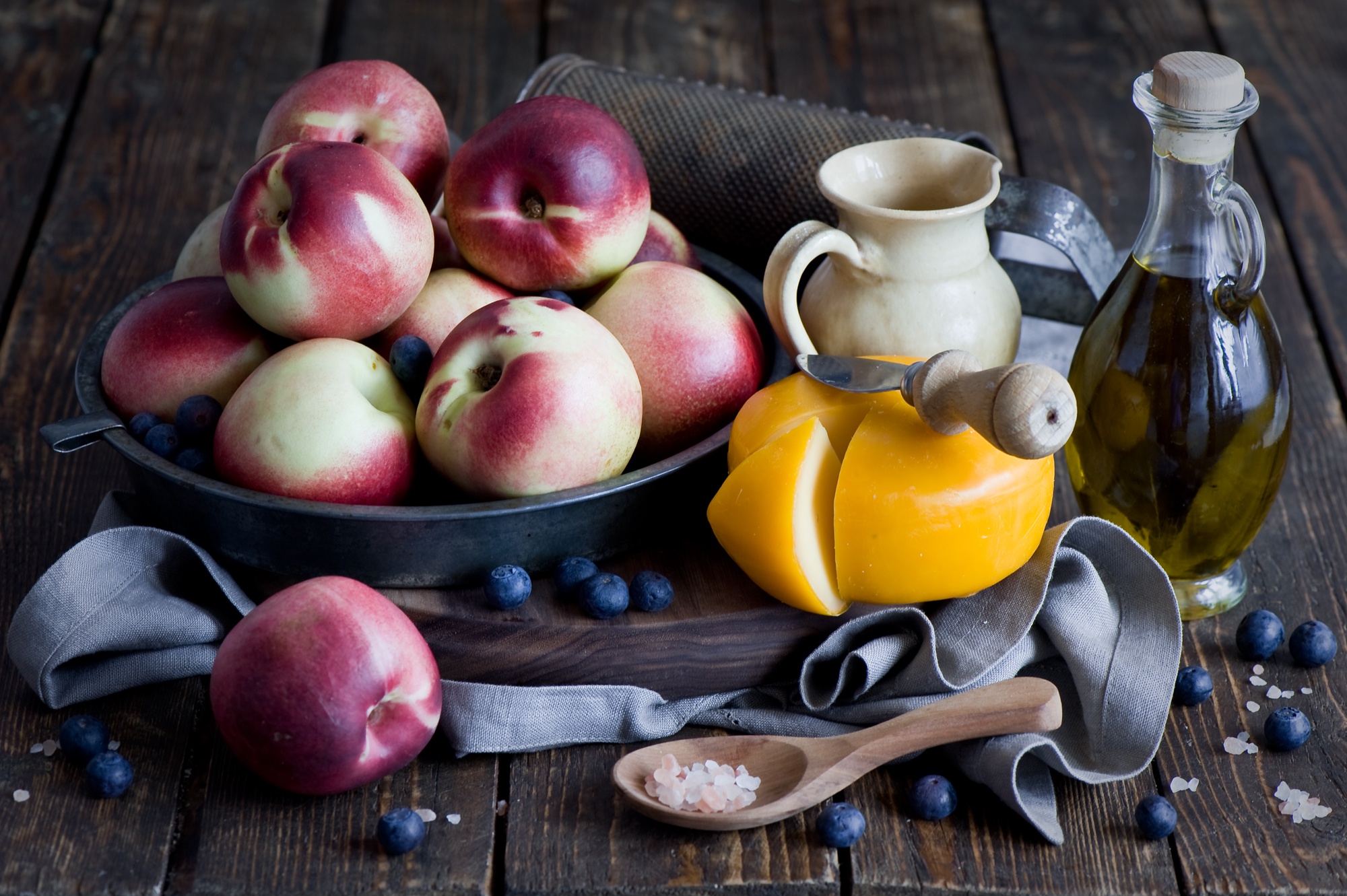 Free download wallpaper Food, Cheese, Still Life, Fruit, Peach on your PC desktop