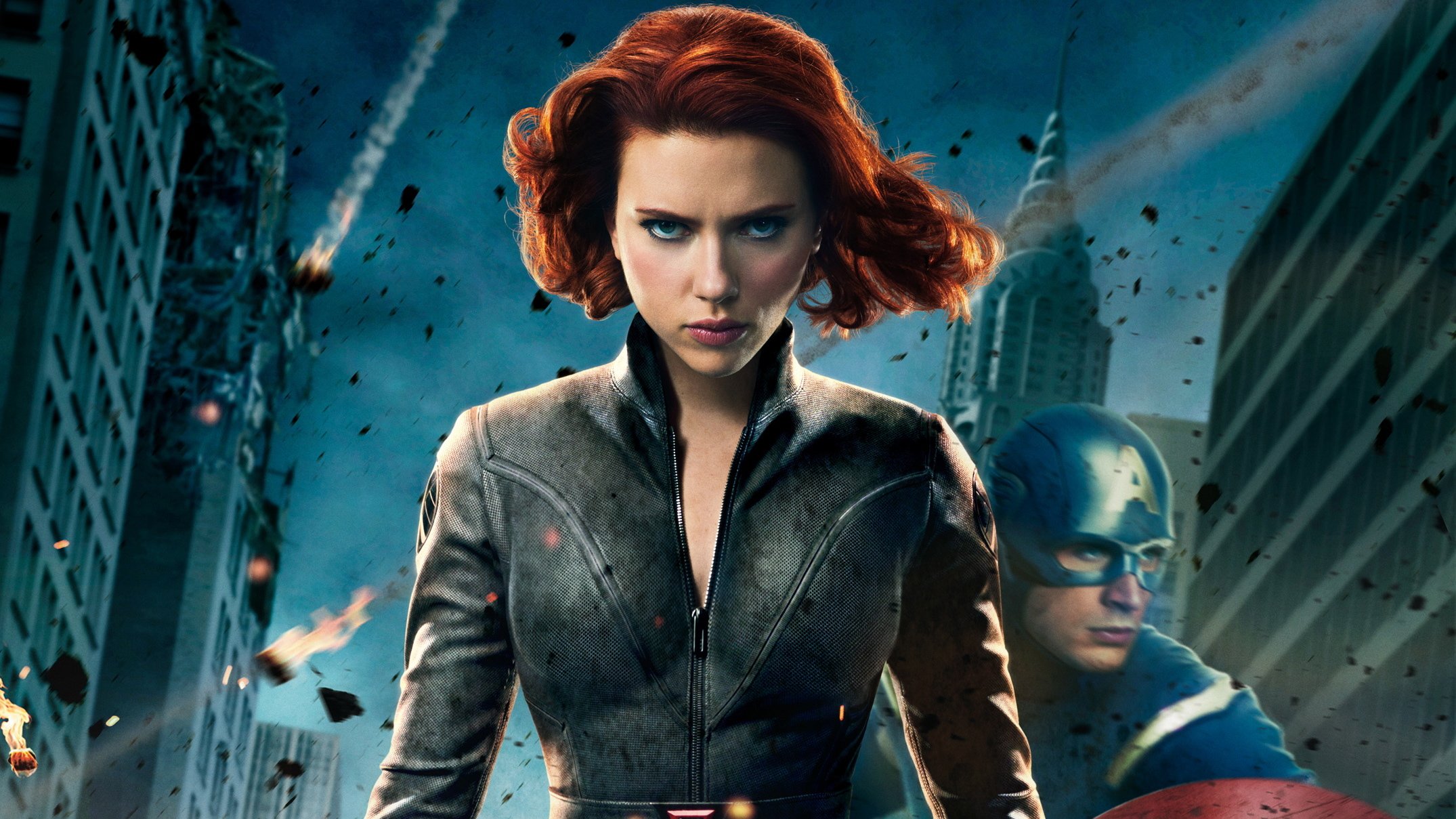 Baixar papel de parede para celular de Scarlett Johansson, Capitão América, Os Vingadores, Chris Evans, Filme, Viúva Negra, Natasha Romanoff gratuito.