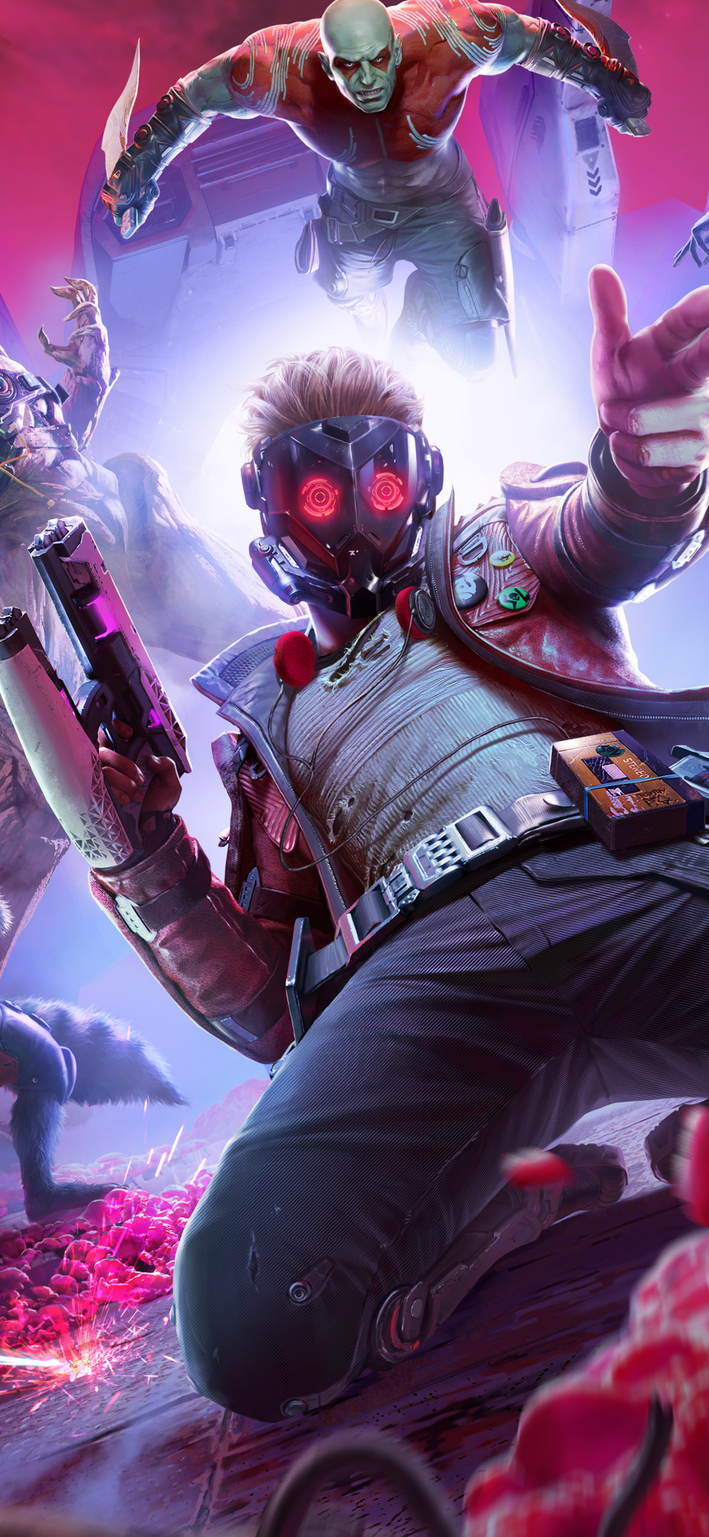 video game, marvel's guardians of the galaxy, drax the destroyer, star lord, peter quill