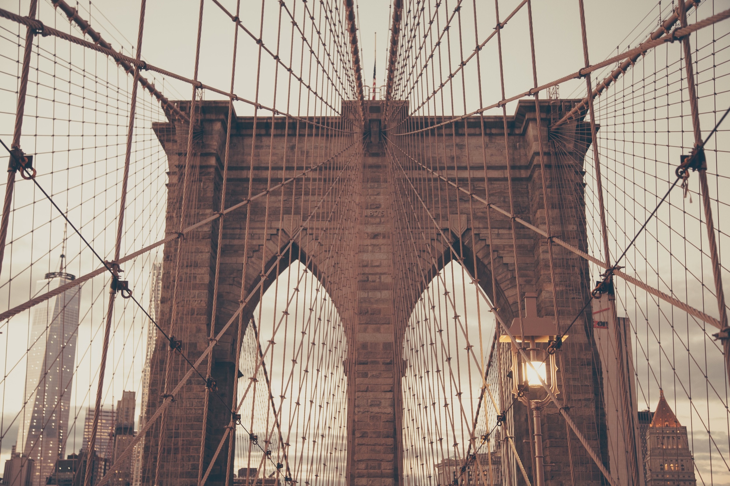 129516 скачать обои архитектура, нью йорк, города, мост, бруклин - заставки и картинки бесплатно
