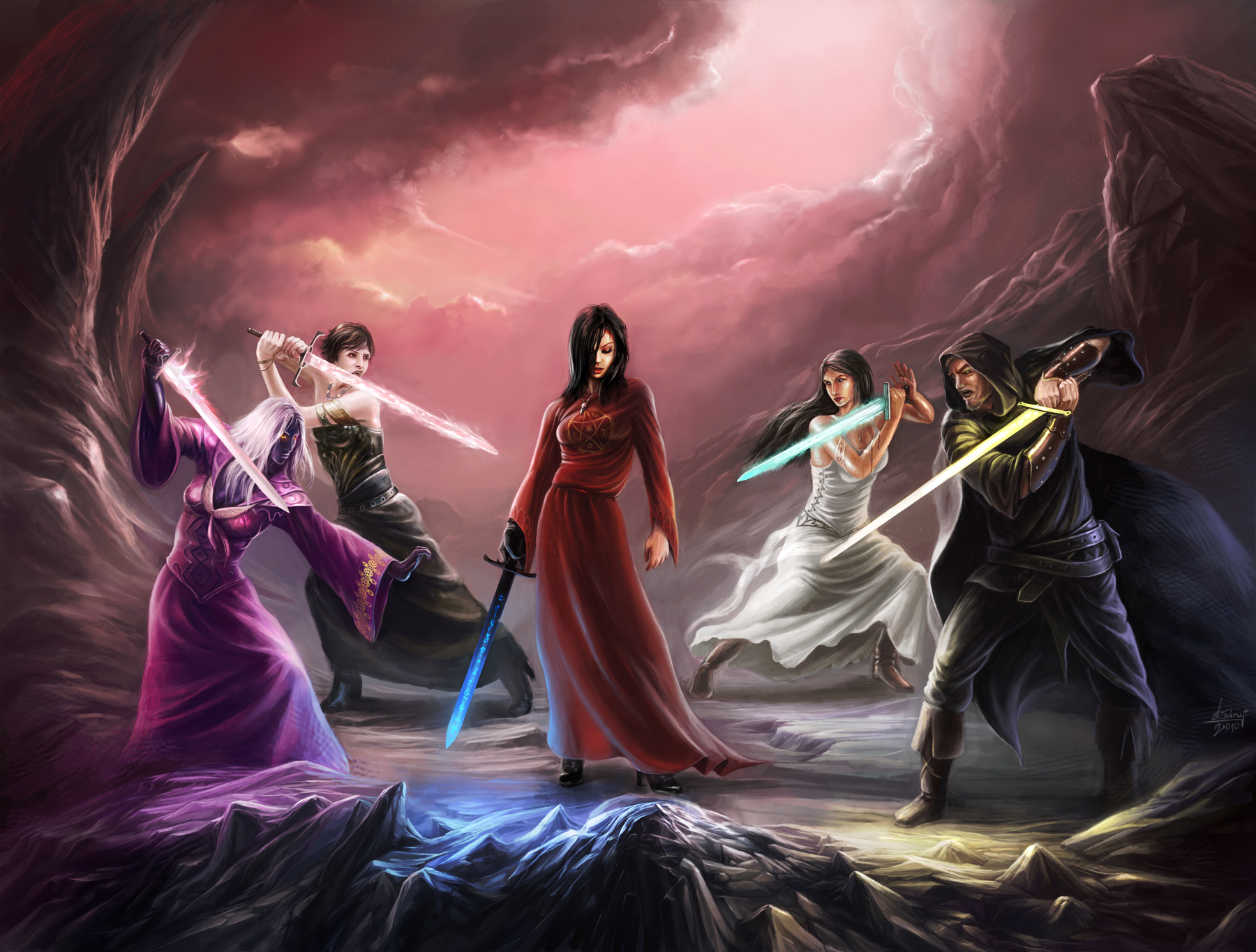 Free download wallpaper Fantasy, Warrior, Sword, Witch on your PC desktop