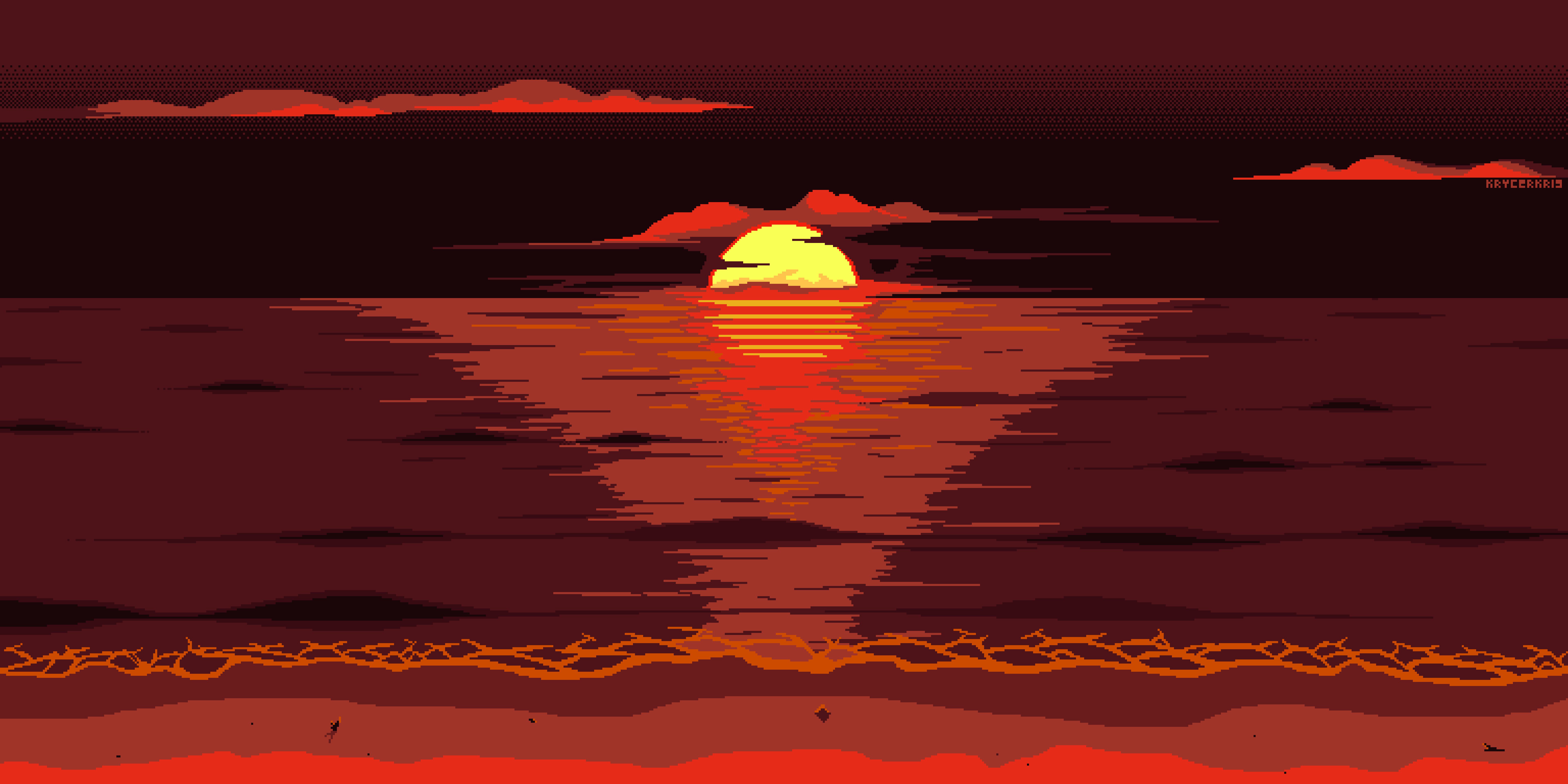 pixel art, sun, red, artistic