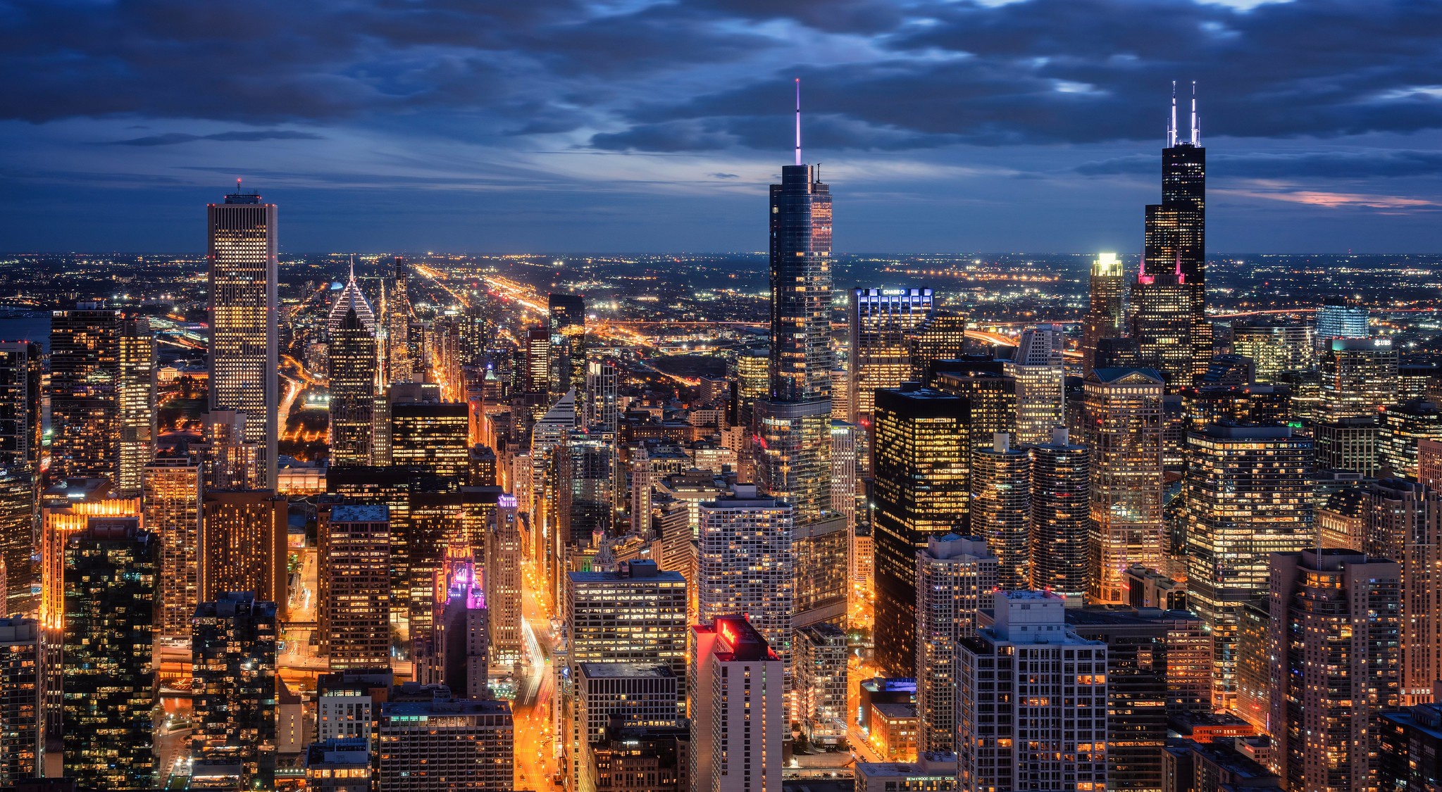 Téléchargez des papiers peints mobile Villes, Gratte Ciel, Paysage Urbain, Chicago, Construction Humaine gratuitement.