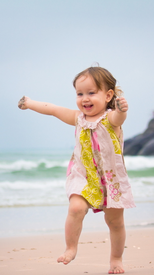 Descarga gratuita de fondo de pantalla para móvil de Playa, Lindo, Niño, Fotografía, Bebé.