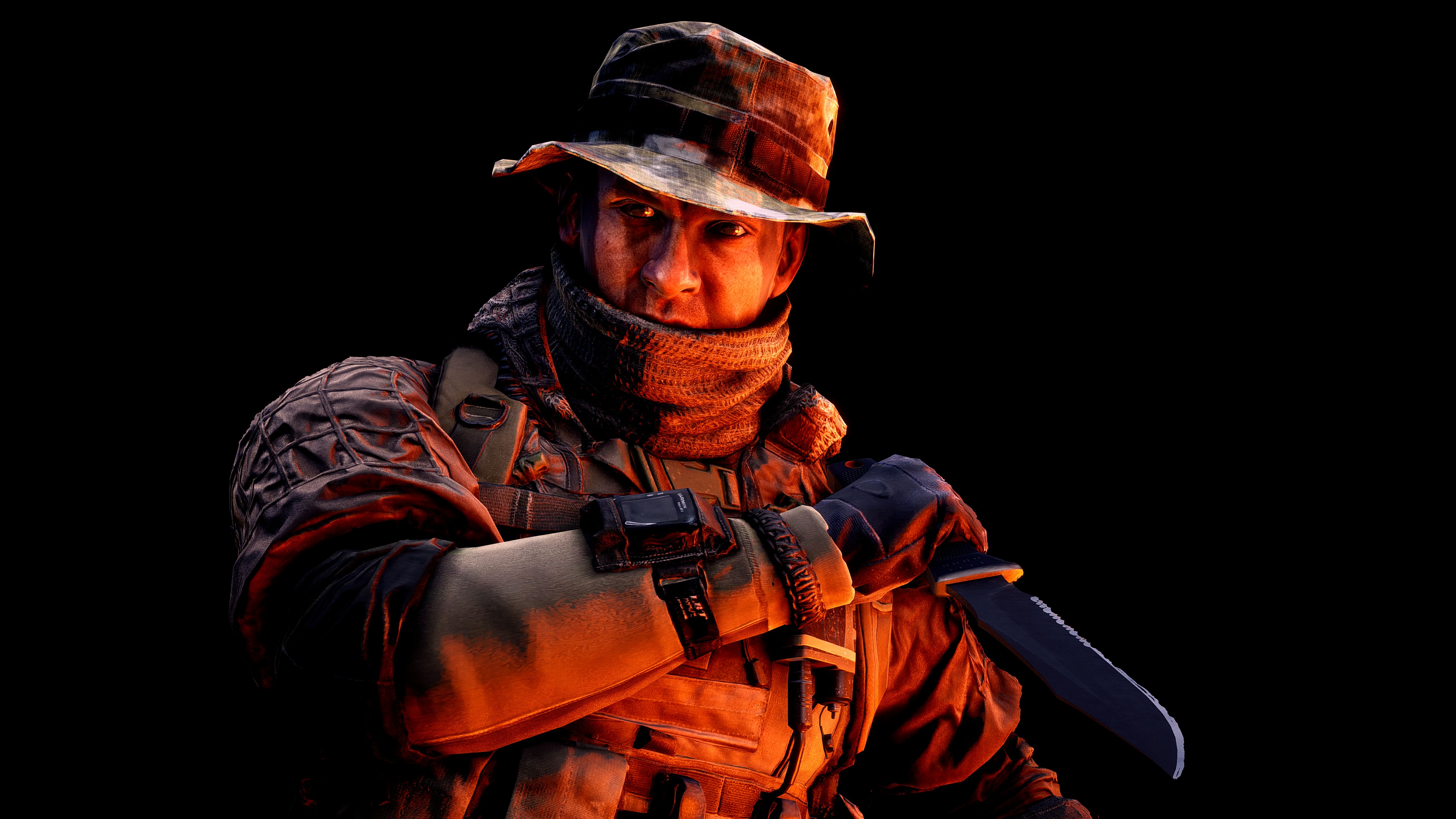 Laden Sie das Schlachtfeld, Messer, Soldat, Computerspiele, Battlefield 4-Bild kostenlos auf Ihren PC-Desktop herunter