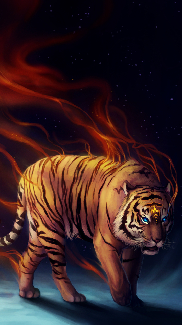 Download mobile wallpaper Cats, Fantasy, Tiger, Animal for free.