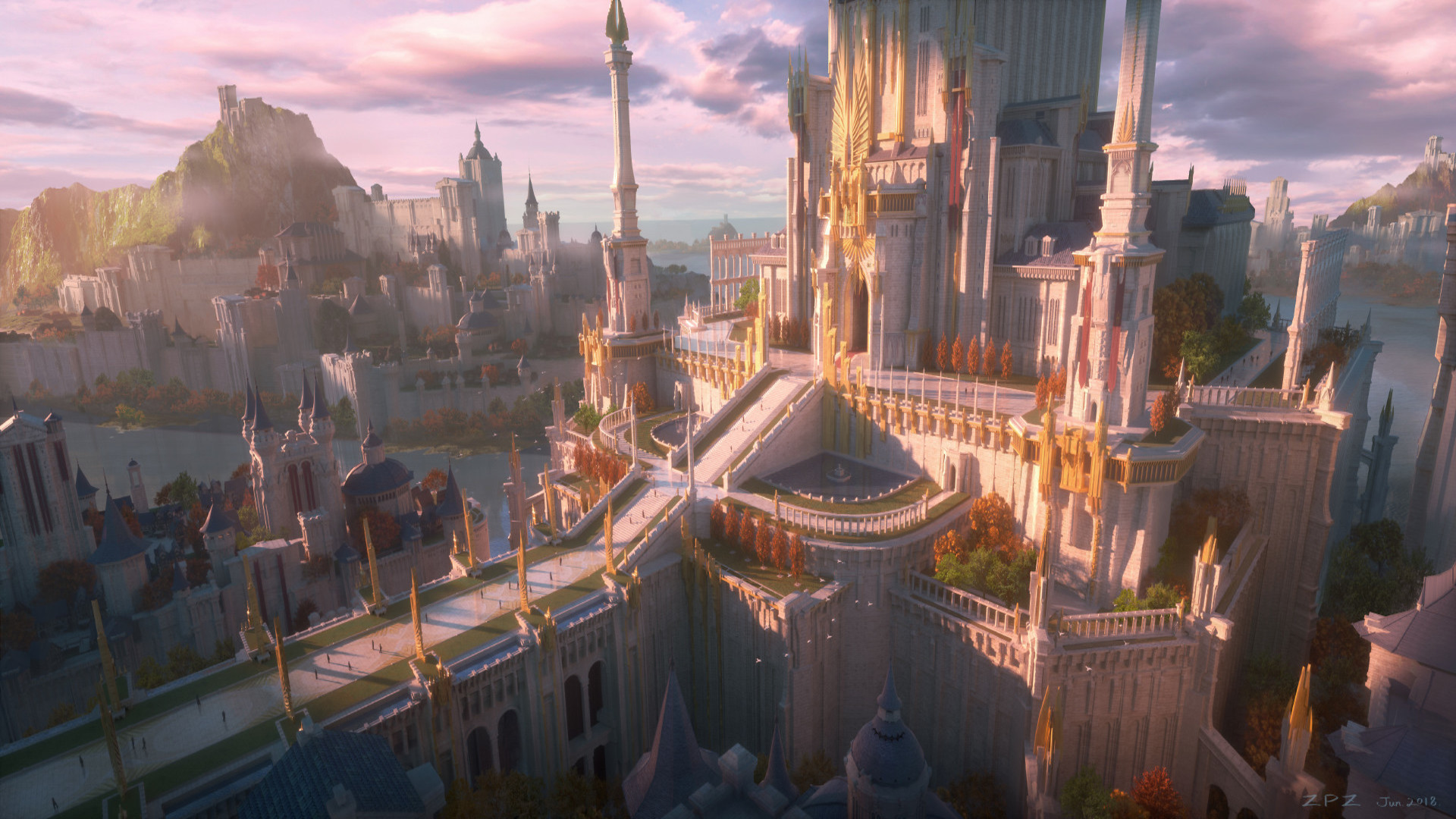 Free download wallpaper Fantasy, City on your PC desktop