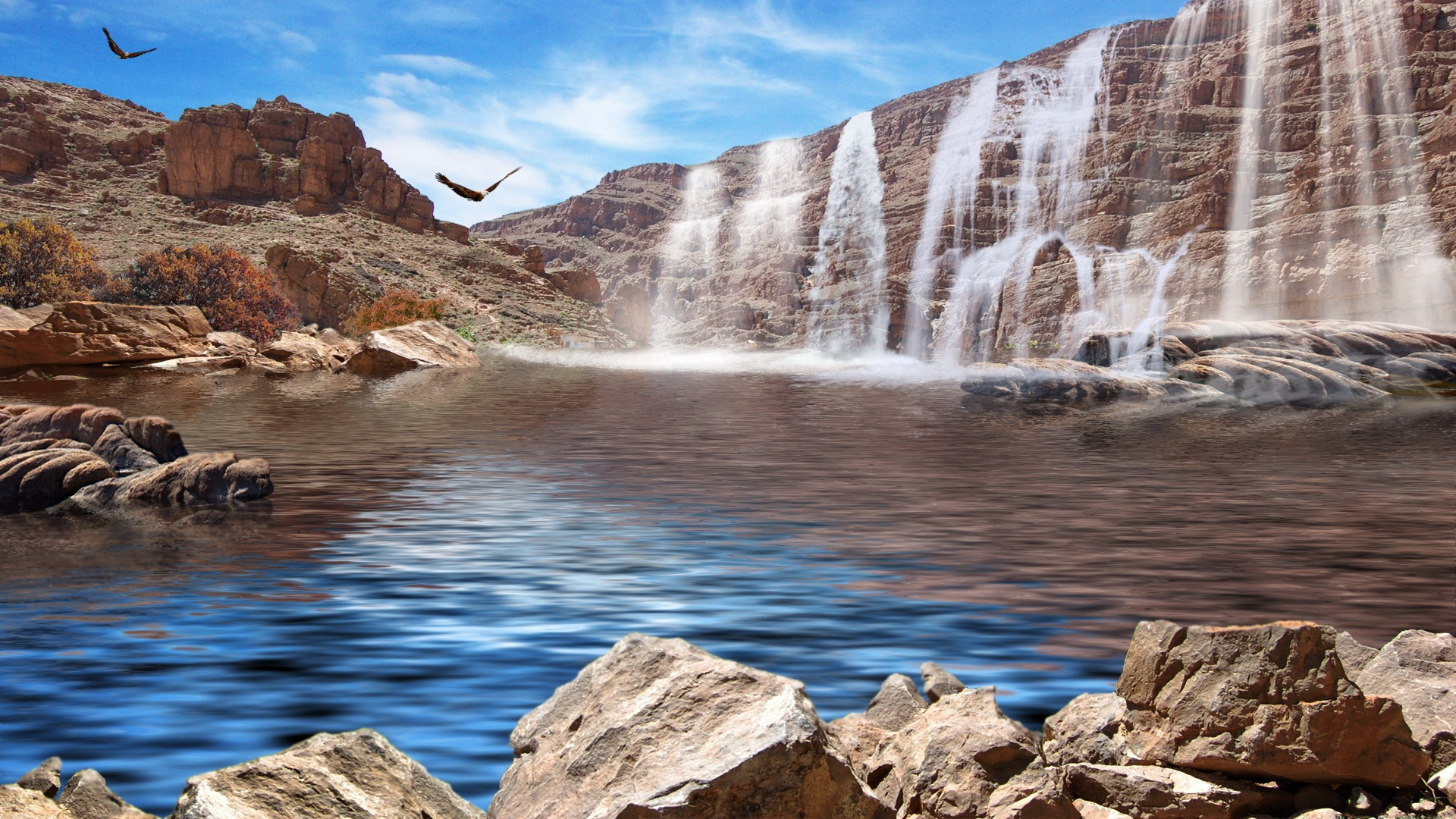 Laden Sie das Wasserfall, Künstlerisch-Bild kostenlos auf Ihren PC-Desktop herunter