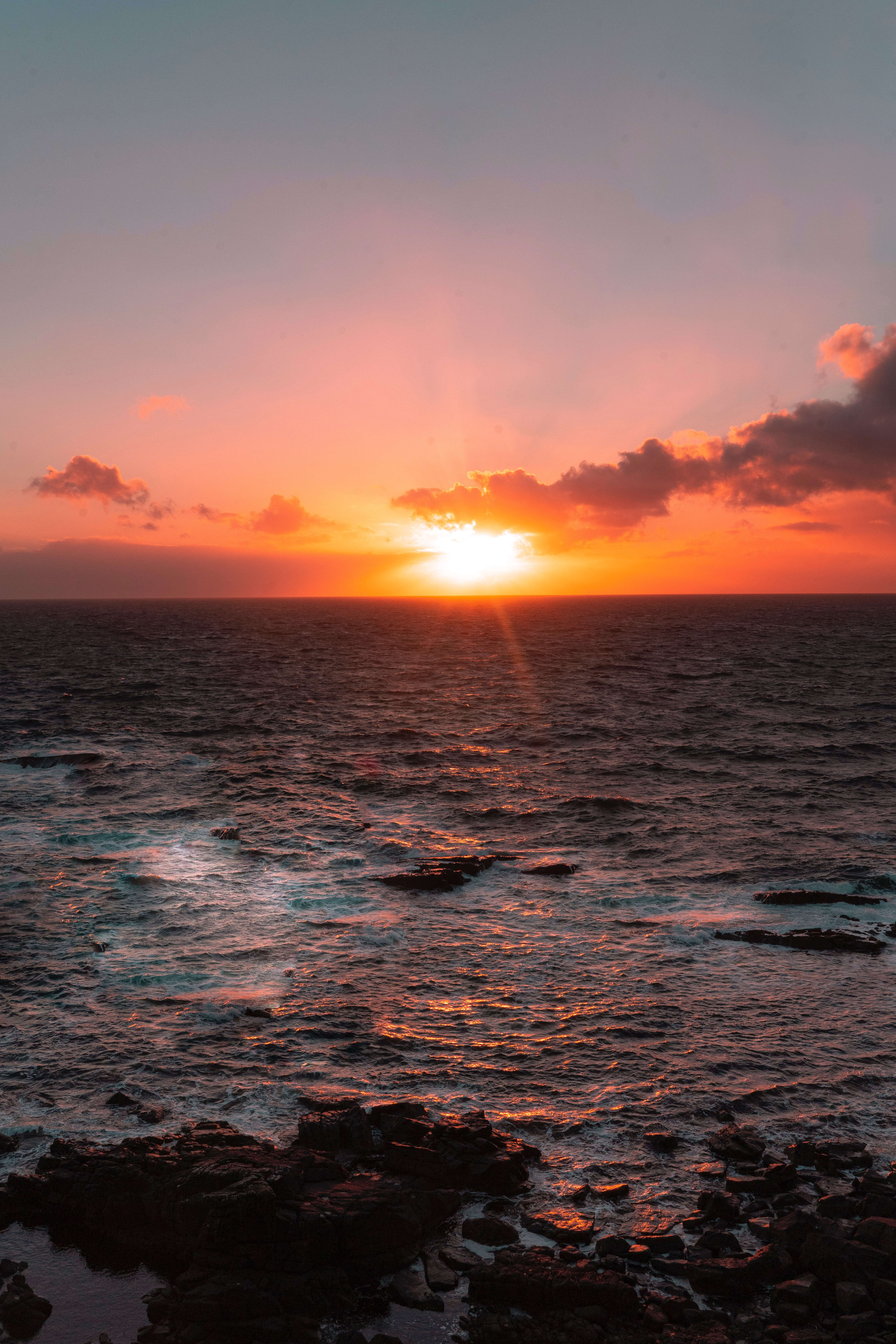 Laden Sie das Sunset, Stones, Sea, Horizont, Sun, Natur-Bild kostenlos auf Ihren PC-Desktop herunter