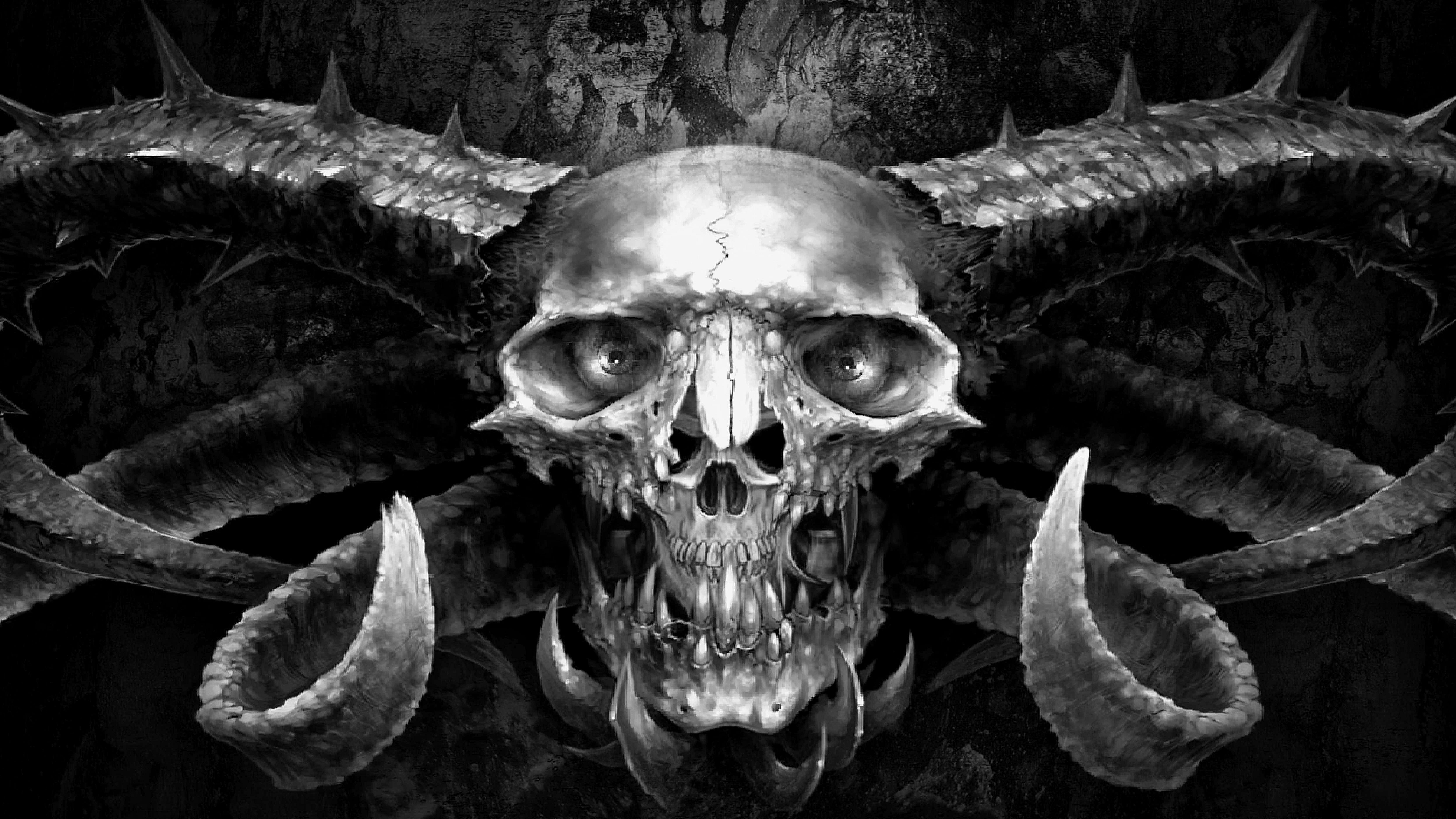 Download mobile wallpaper Dark, Skull for free.