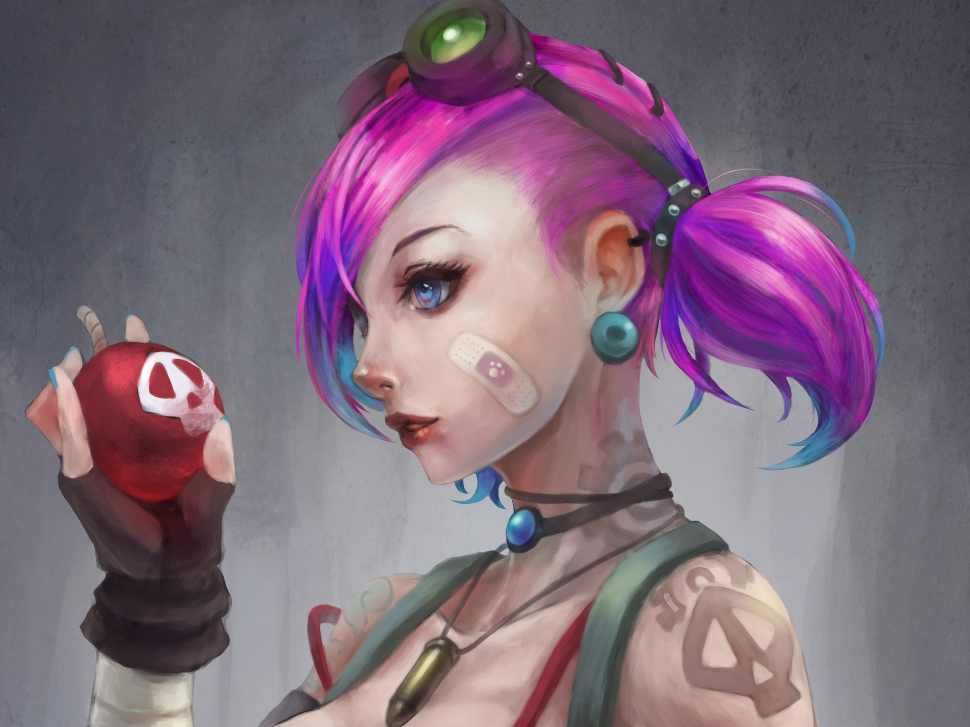 Download mobile wallpaper League Of Legends, Blue Eyes, Pink Hair, Video Game, Jinx (League Of Legends) for free.