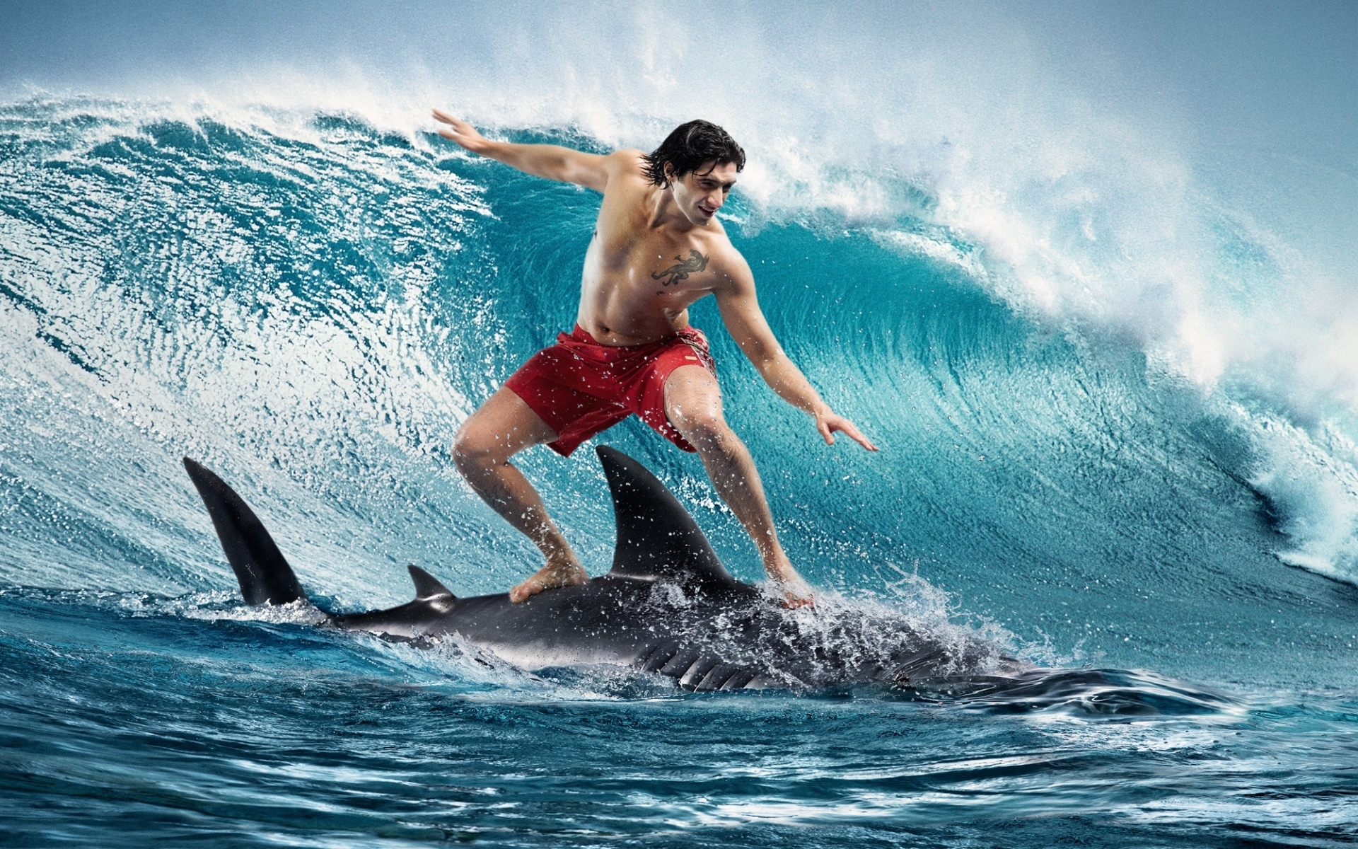 Download mobile wallpaper Surfing, Manipulation, Photography for free.