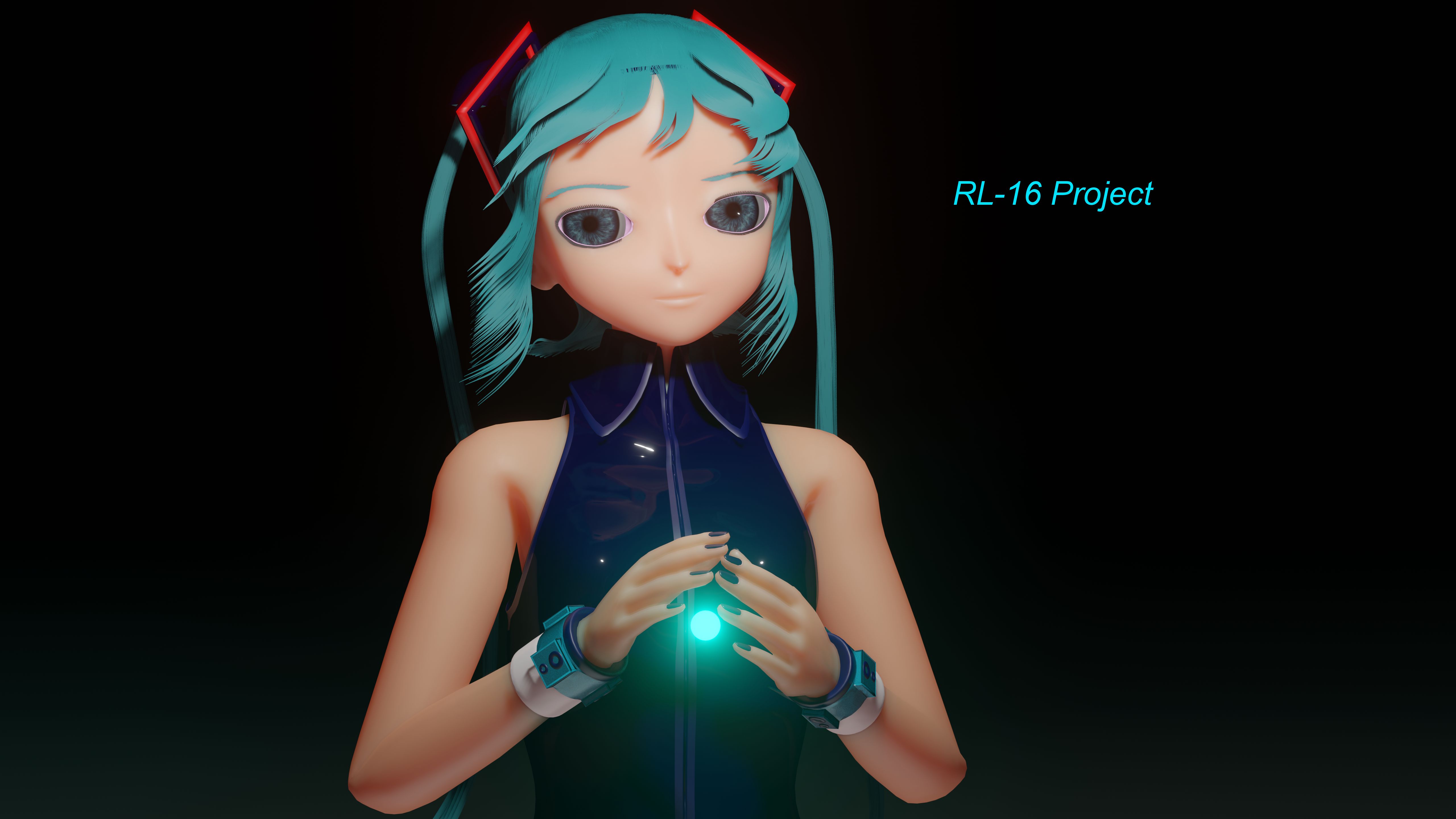 Laden Sie das Vocaloid, Mixer, Hatsune Miku, Animes, Blender 3D-Bild kostenlos auf Ihren PC-Desktop herunter