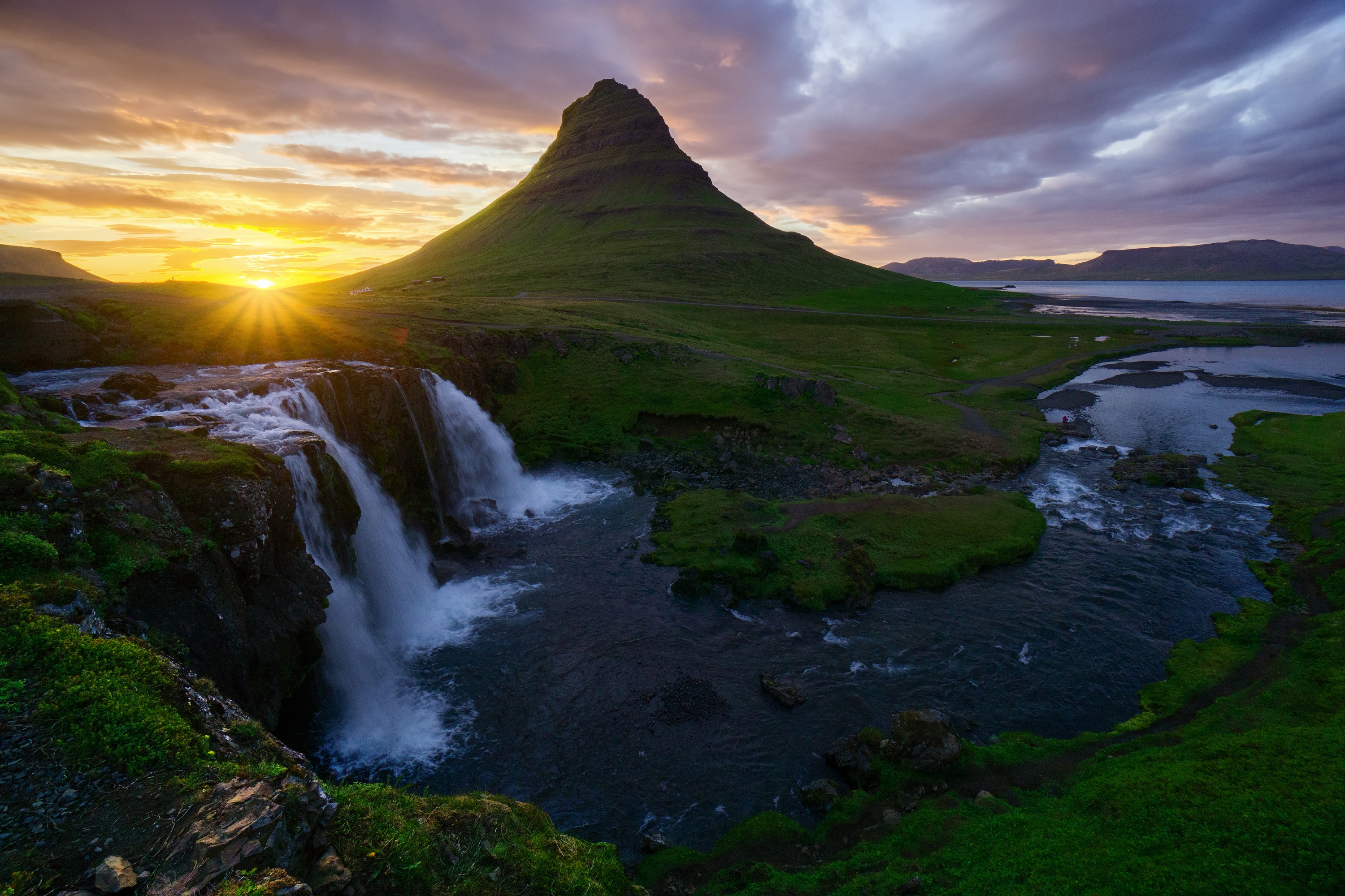1046825 завантажити картинку земля, кірк'юфелл, ісландія, схід сонця - шпалери і заставки безкоштовно