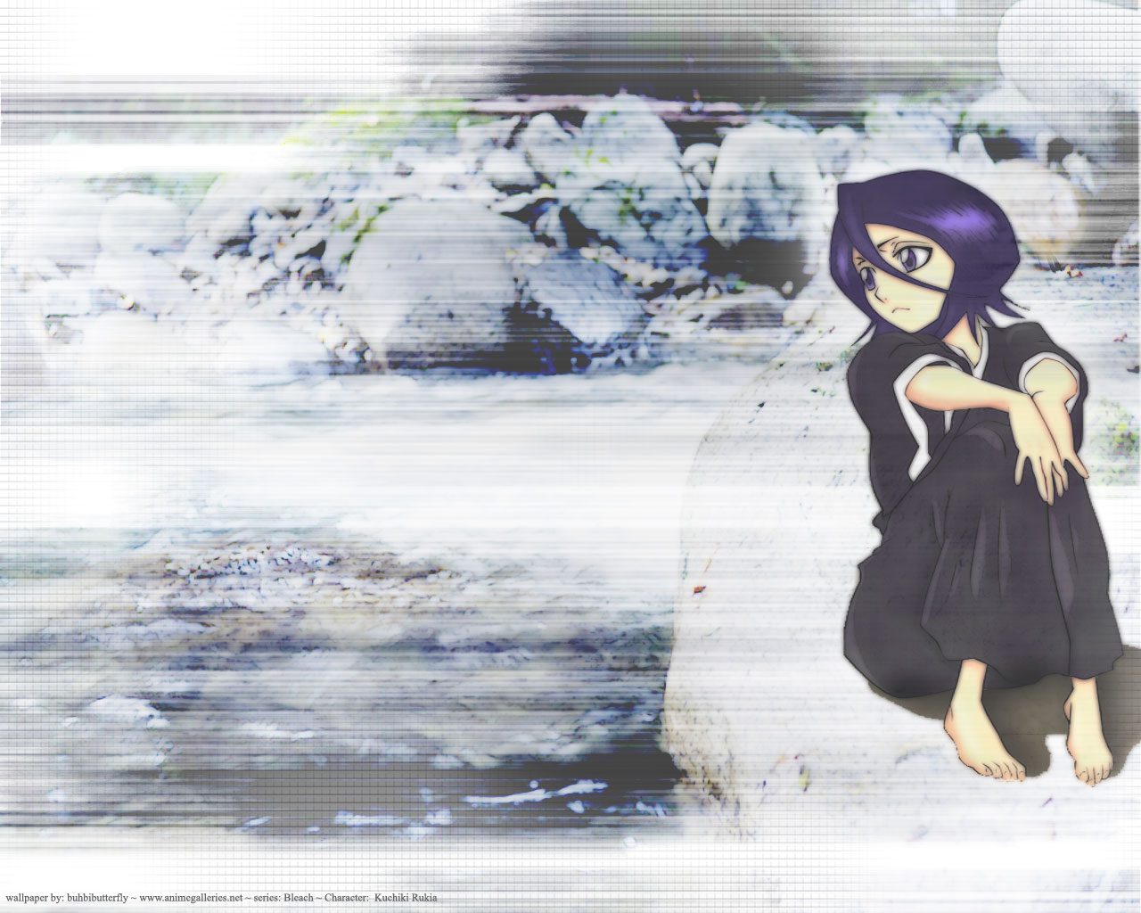 Handy-Wallpaper Bleach, Rukia Kuchiki, Animes kostenlos herunterladen.