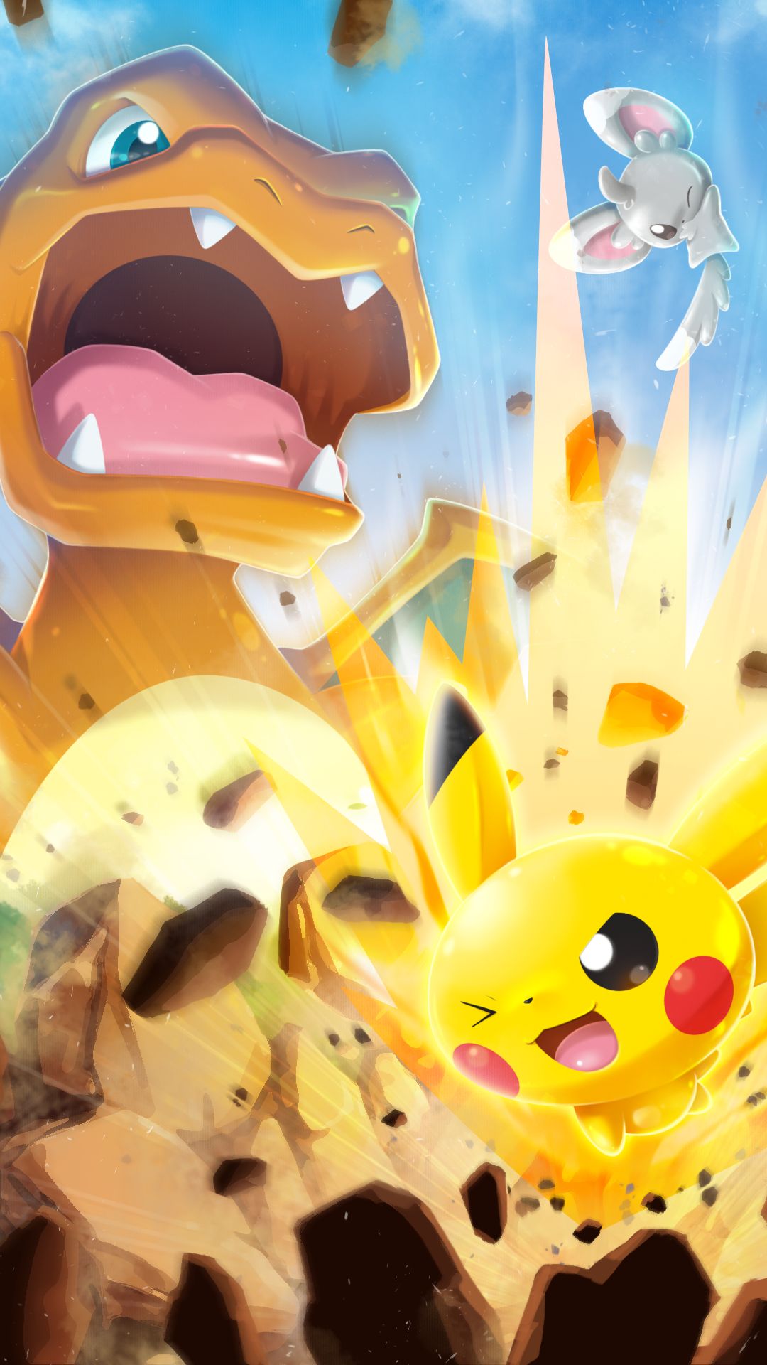 Baixar papel de parede para celular de Pokémon, Pikachu, Videogame, Charizard (Pokémon), Pokemon Sukuranburu Sp gratuito.