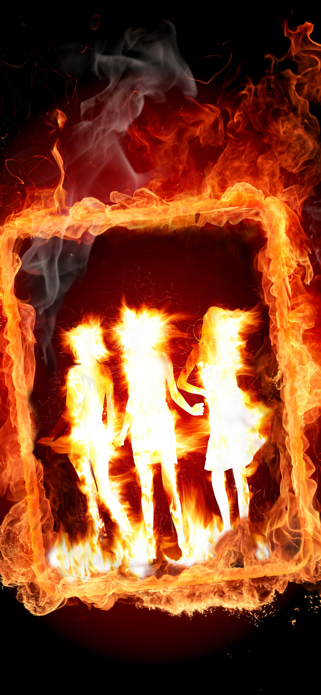 Download mobile wallpaper Fire, Flame, Artistic, Cgi for free.