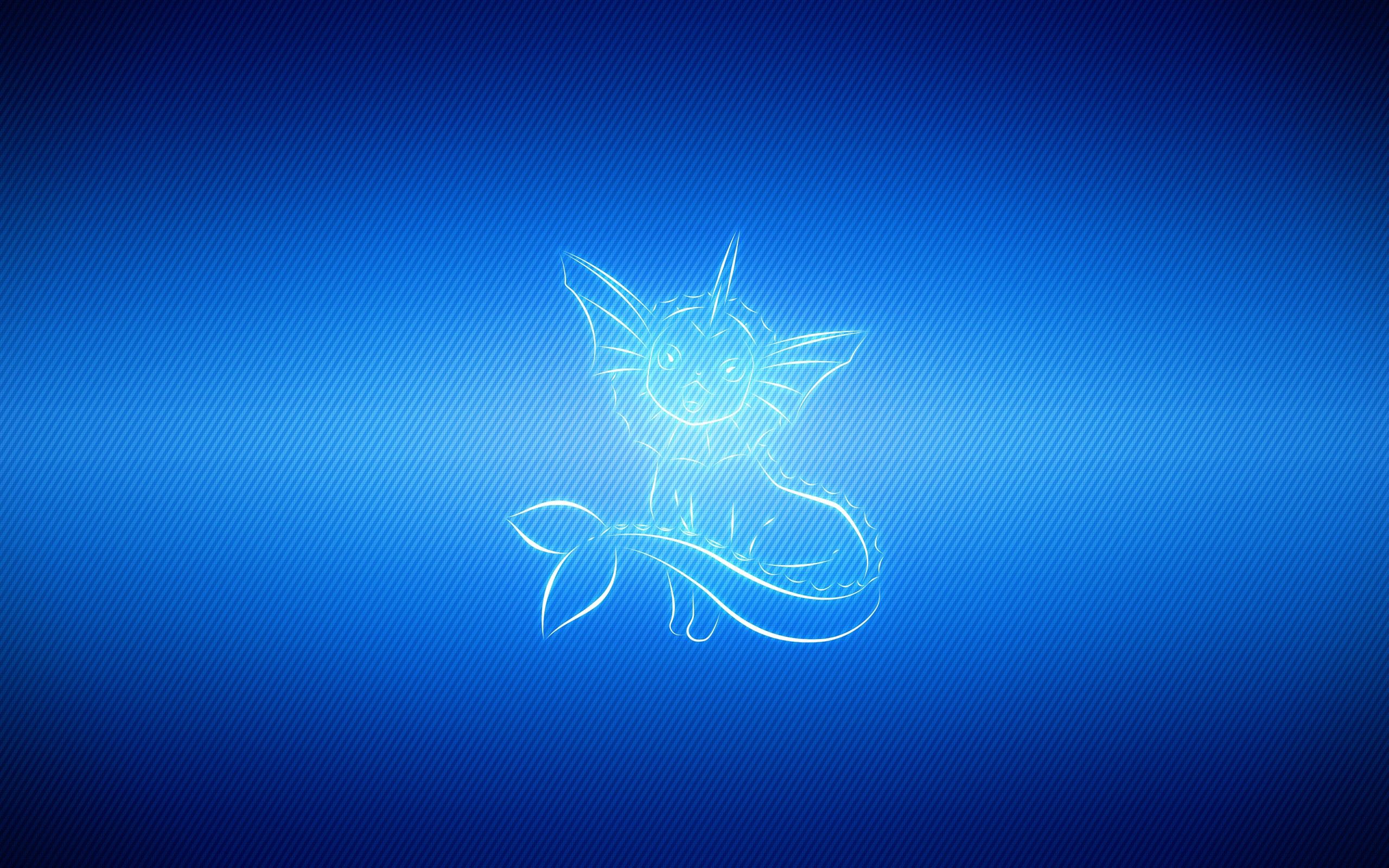 pokemon, blue, vector, shine, light, lines, pokémon, vaporeon