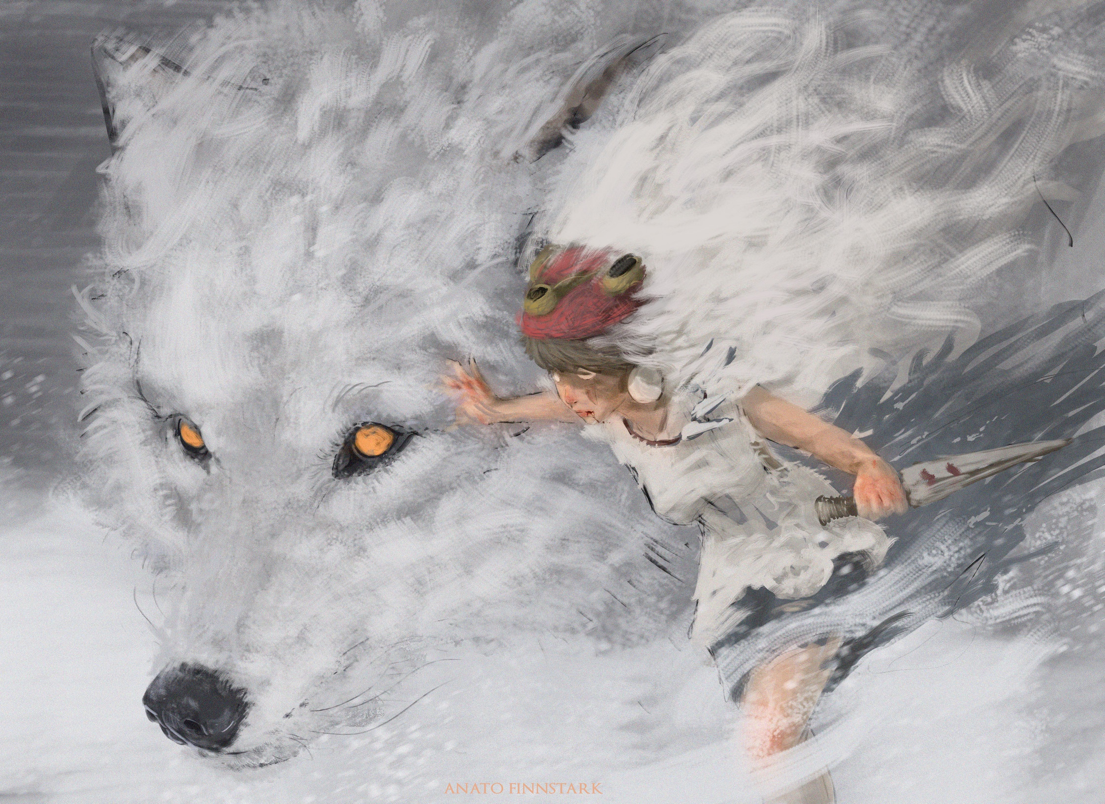 Laden Sie das Wolf, Animes, Frau Krieger, Prinzessin Mononoke, San (Prinzessin Mononoke)-Bild kostenlos auf Ihren PC-Desktop herunter