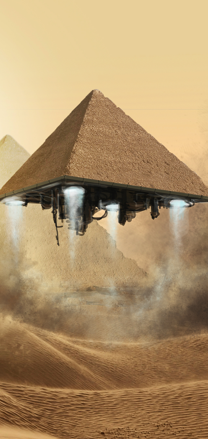 Download mobile wallpaper Sci Fi, Spaceship, Pyramid, Egyptian for free.