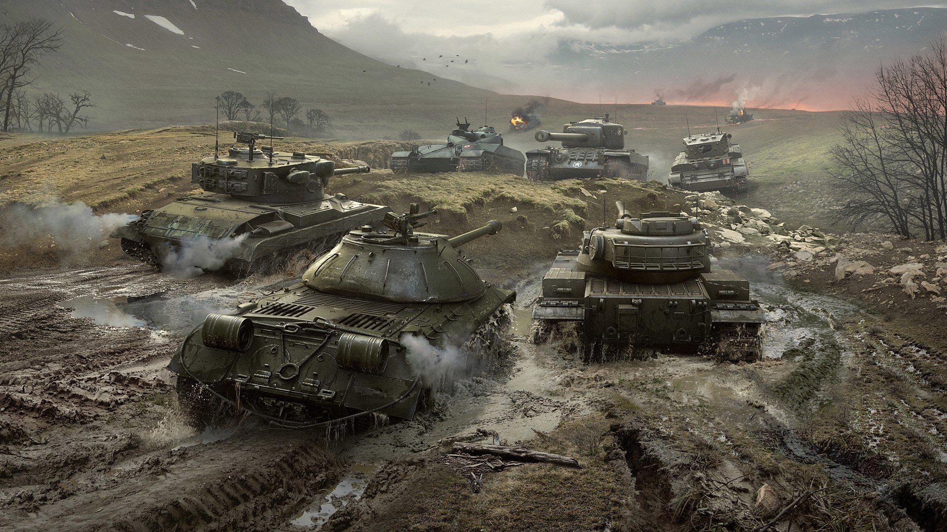 Handy-Wallpaper World Of Tanks, Panzer, Schlacht, Computerspiele kostenlos herunterladen.