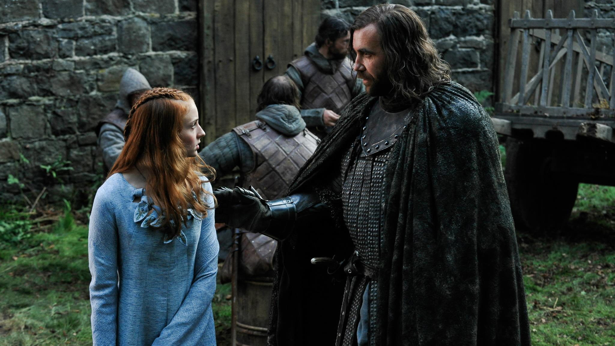 Laden Sie das Fernsehserien, Game Of Thrones: Das Lied Von Eis Und Feuer, Sansa Stark, Sophie Turner, Rory Mccann, Sandor Clegane-Bild kostenlos auf Ihren PC-Desktop herunter
