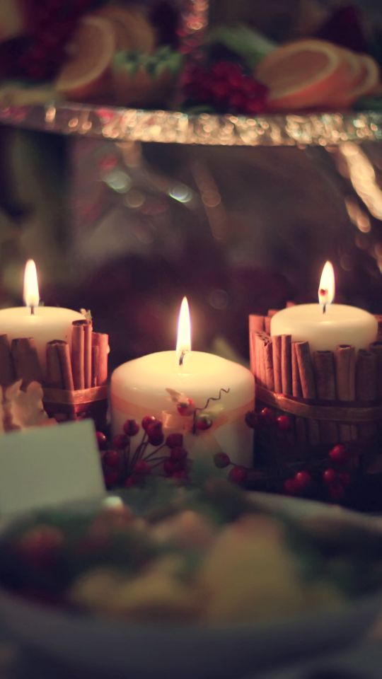 Download mobile wallpaper Christmas, Holiday, Candle for free.