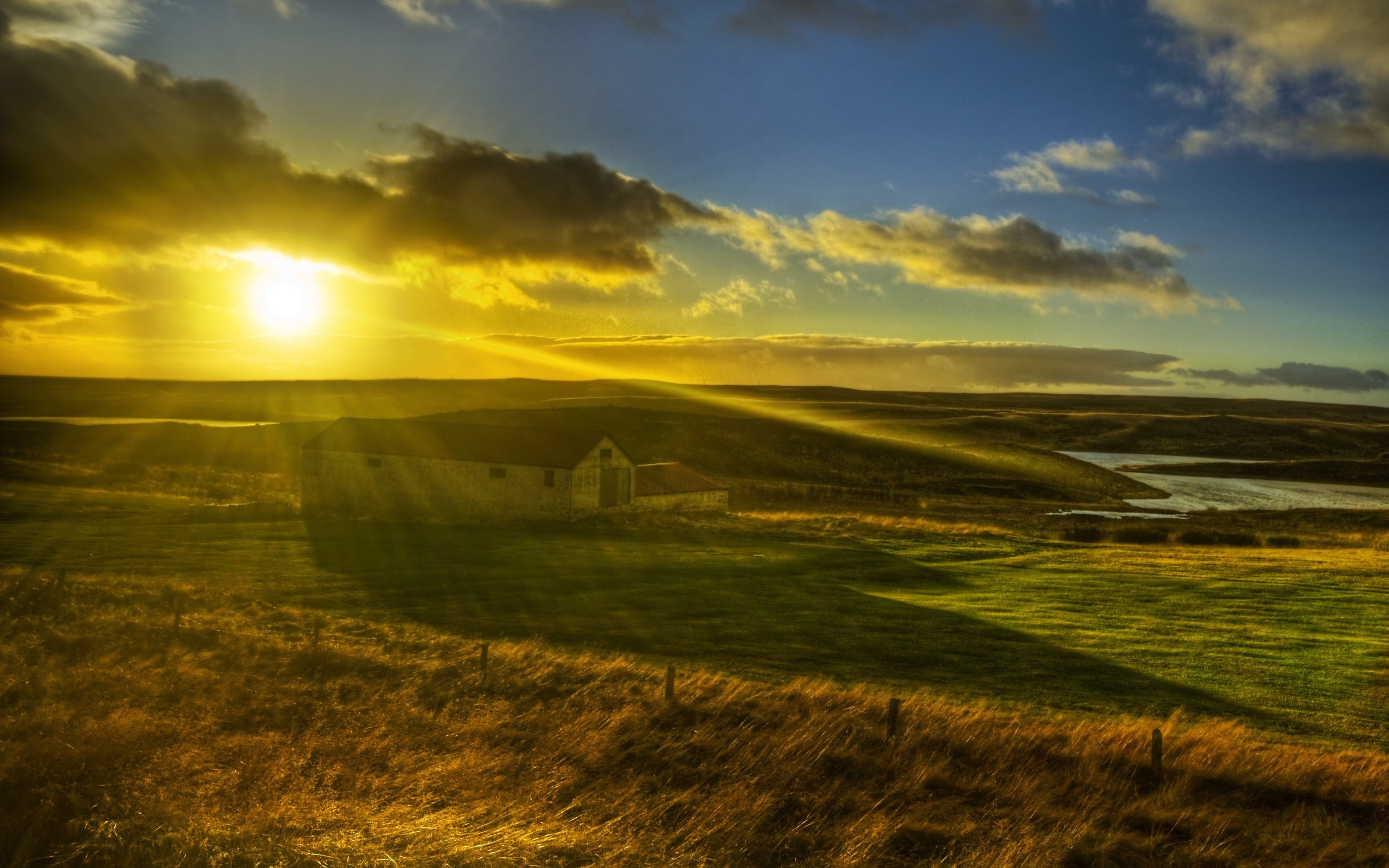 Laden Sie das Sunset, Landschaft, Felder-Bild kostenlos auf Ihren PC-Desktop herunter