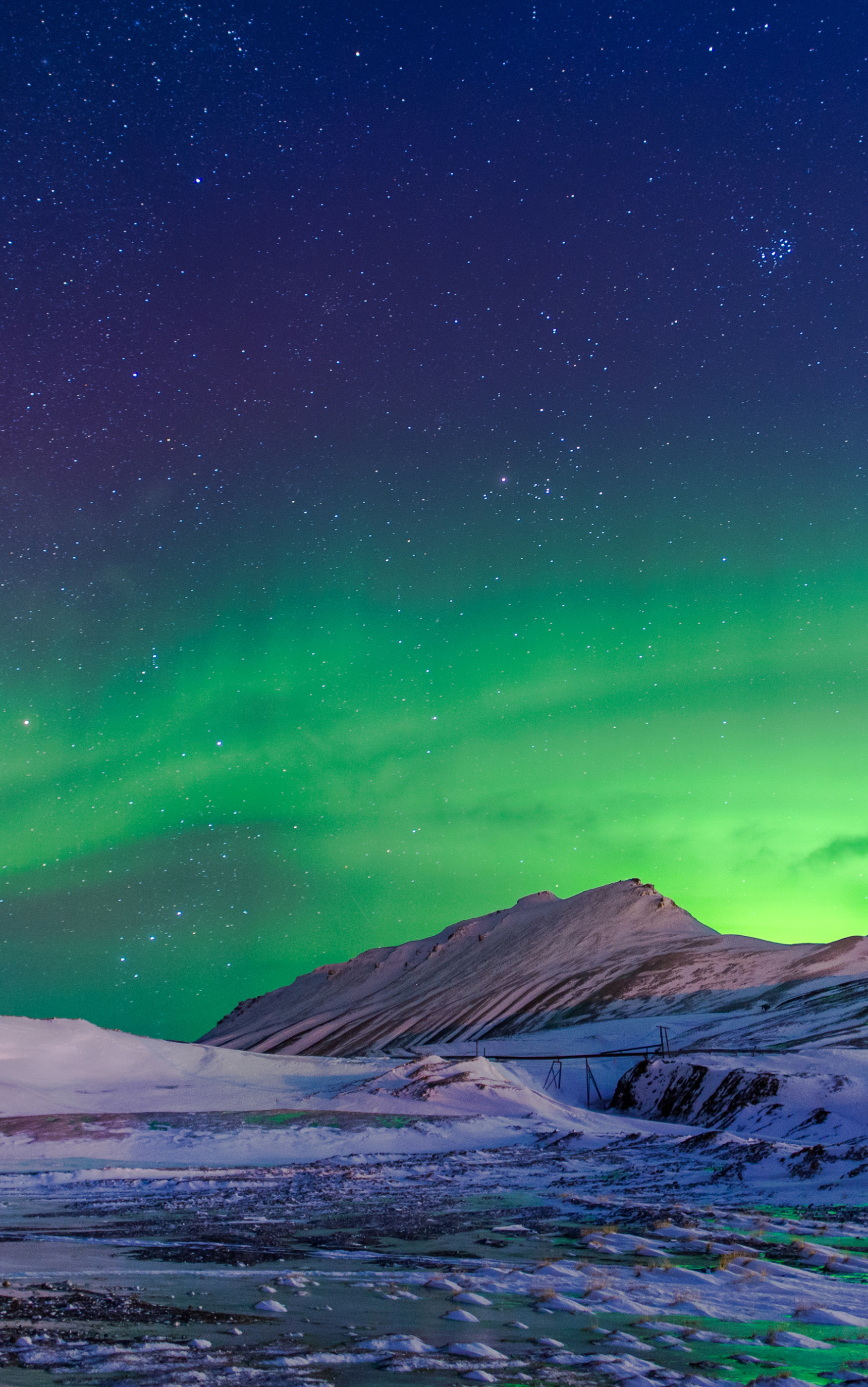 Download mobile wallpaper Winter, Nature, Sky, Stars, Earth, Aurora Borealis for free.