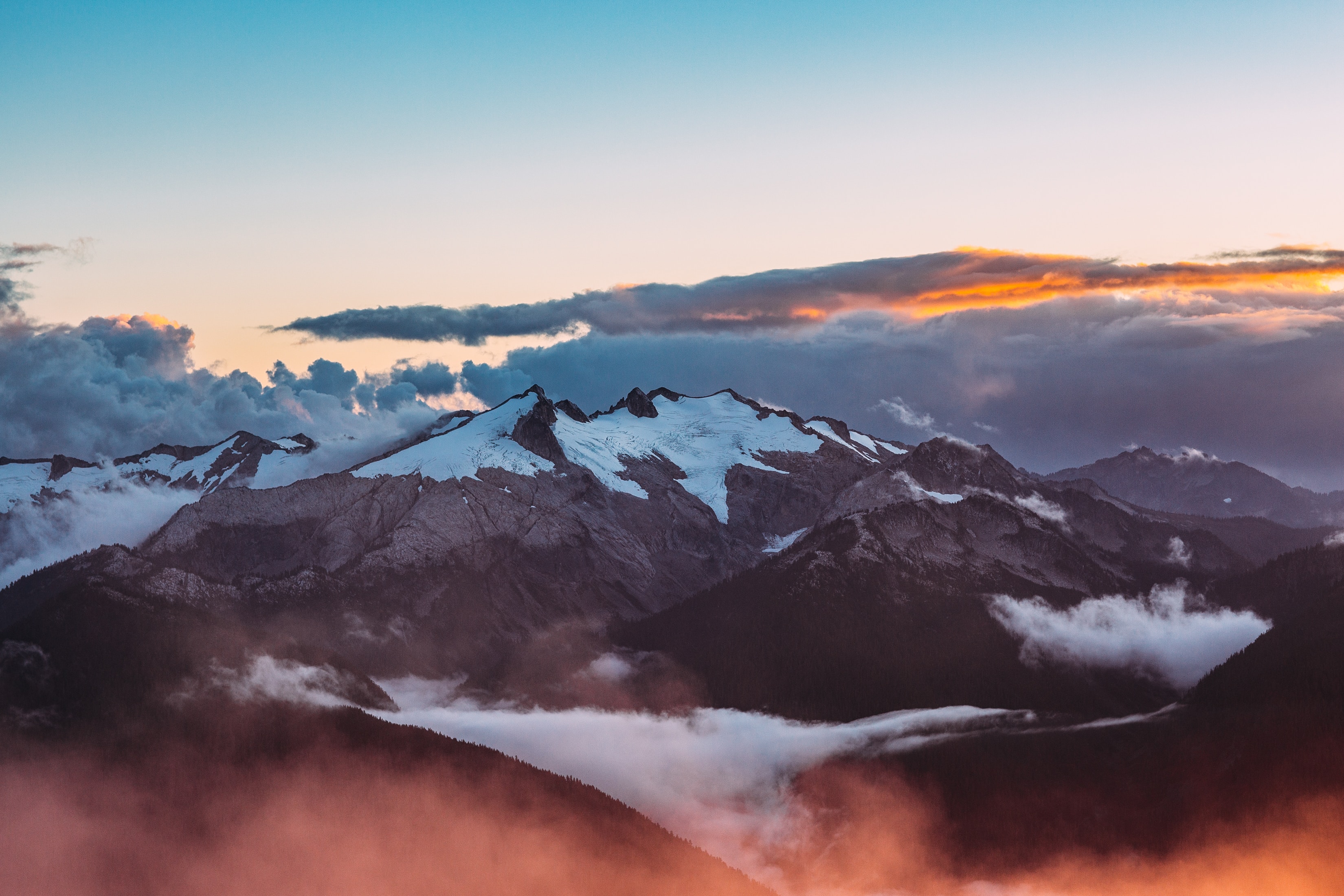 Descarga gratuita de fondo de pantalla para móvil de Cordillera, Naturaleza, Cubierto De Nieve, Nubes, Nevado, Paisaje, Montañas.