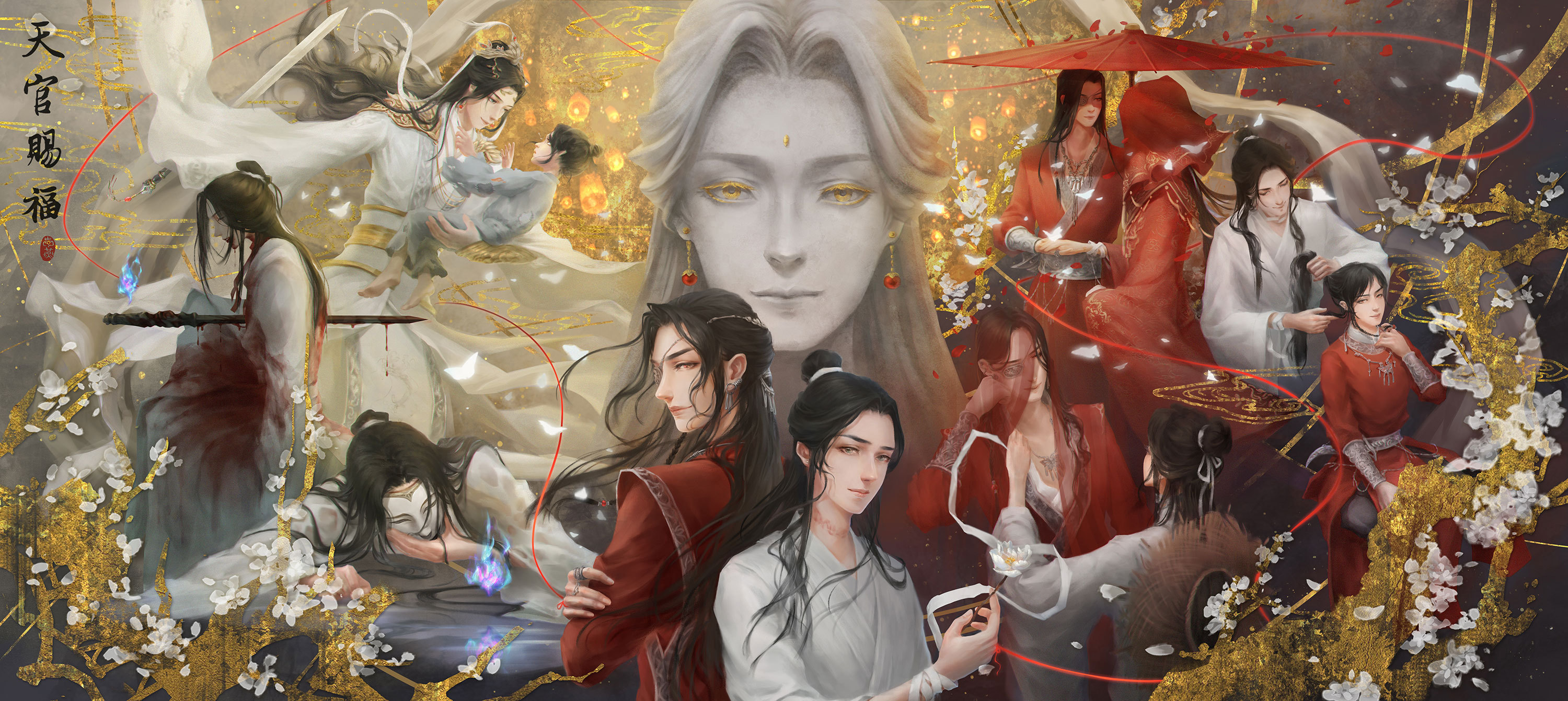 Download mobile wallpaper Anime, Tian Guan Ci Fu, Xie Lian, San Lang, Crimson Rain Sought Flower, His Royal Highness The Crown Prince Of Xianle, Hua Cheng for free.