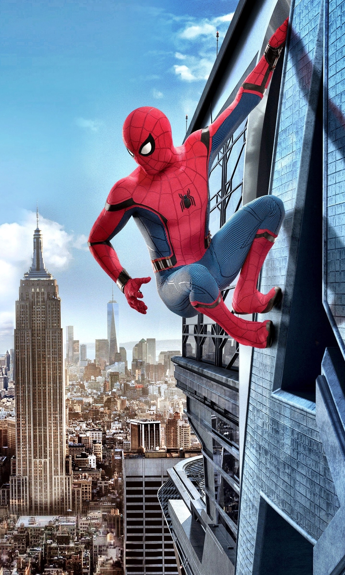 Download mobile wallpaper Spider Man, Building, New York, Empire State Building, Movie, Tom Holland, Spider Man: Homecoming for free.