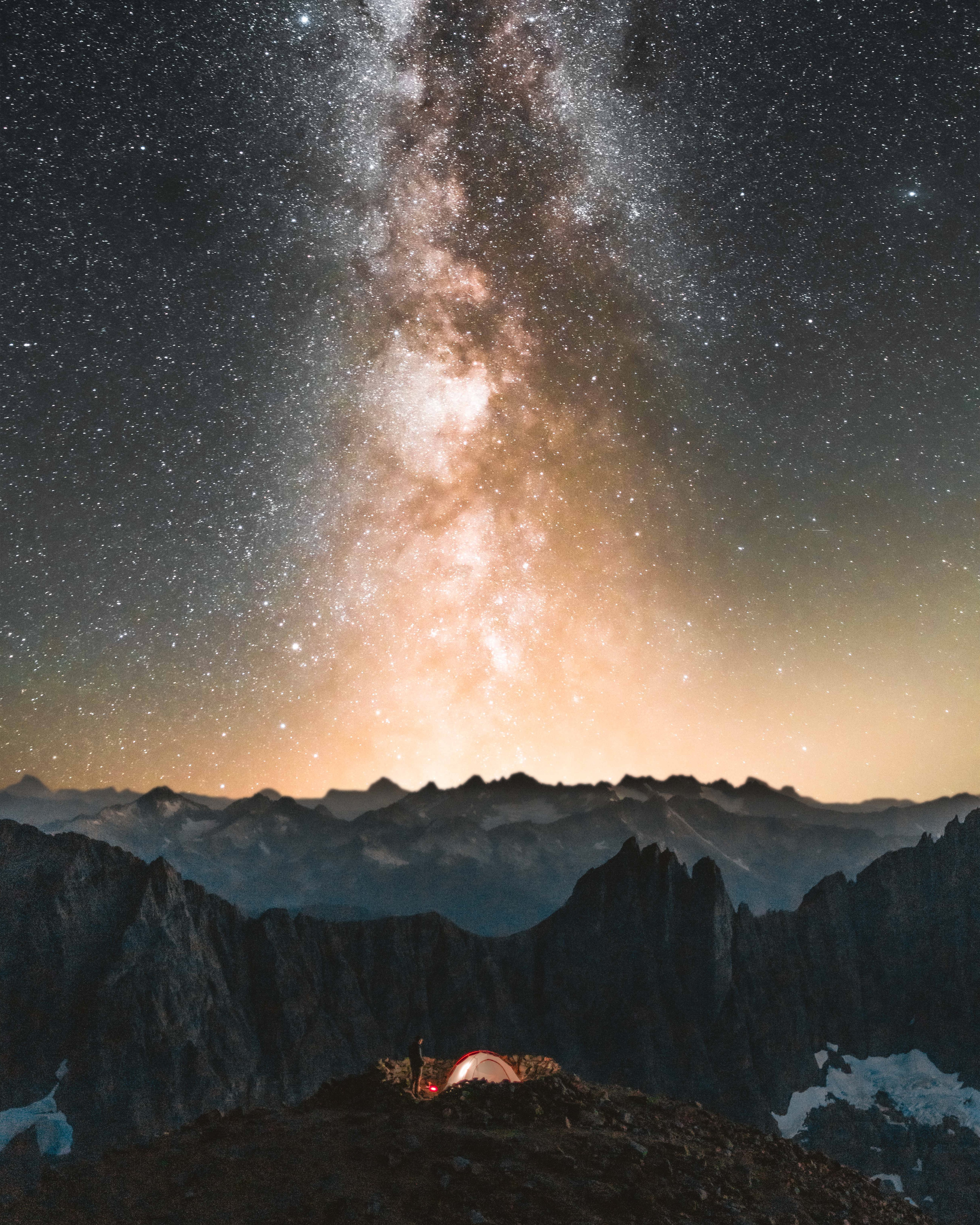 campsite, camping, stars, rocks, miscellanea, miscellaneous, starry sky, tent for android