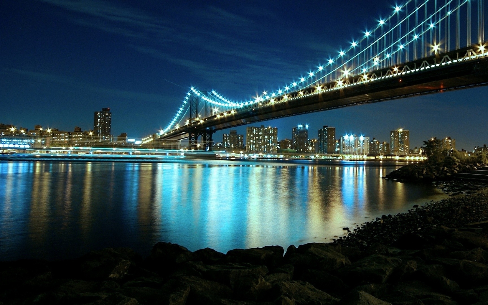 Laden Sie das Manhattan Brücke, Brücken, Menschengemacht-Bild kostenlos auf Ihren PC-Desktop herunter