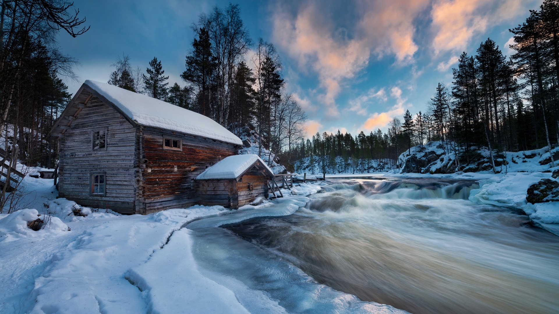 931978 скачать обои снег, финляндия, домик, фотографии, зима, земля, лес - заставки и картинки бесплатно