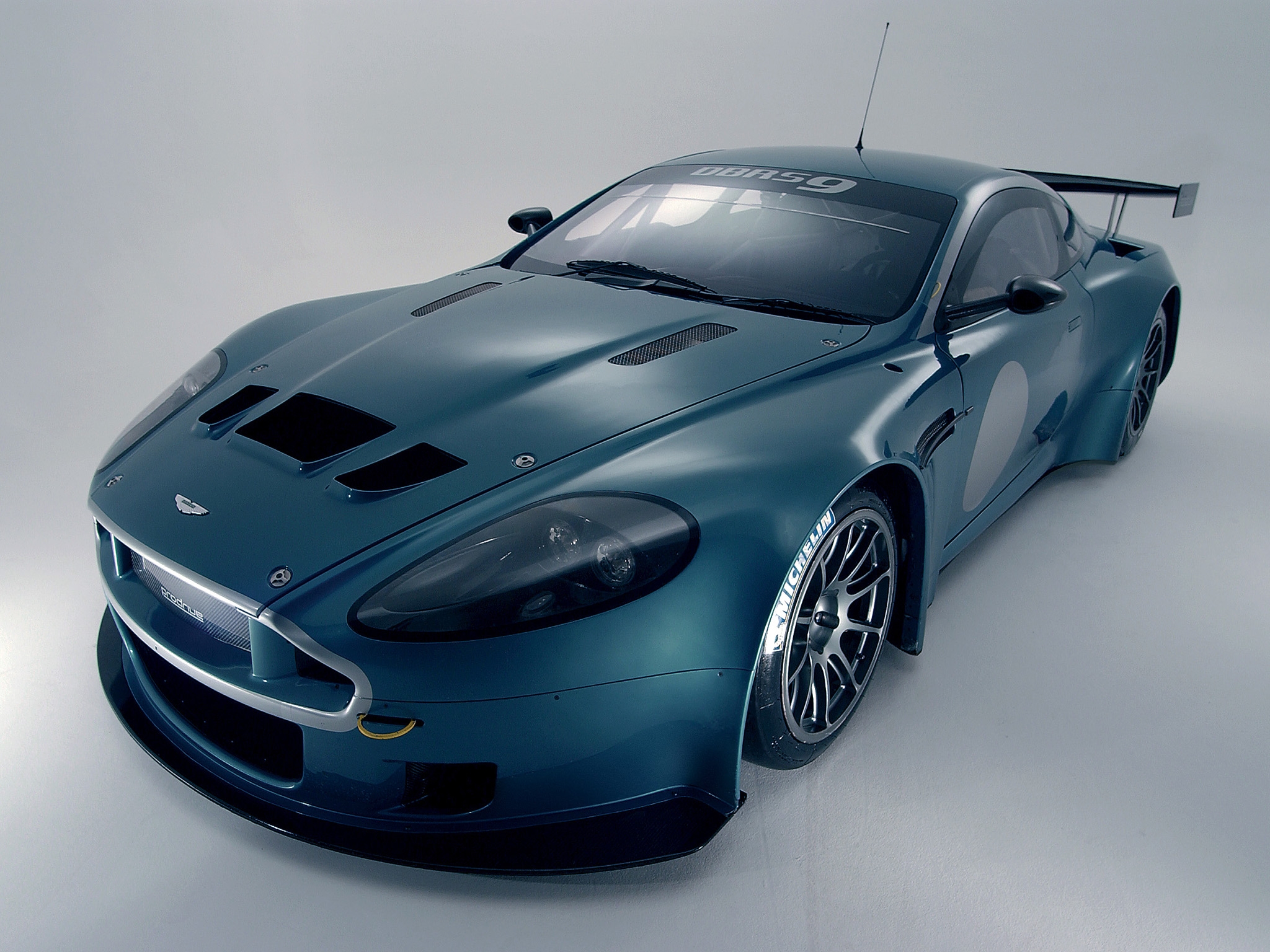 sports, auto, aston martin, cars, green, front view, style, 2005, dbrs9 Panoramic Wallpaper