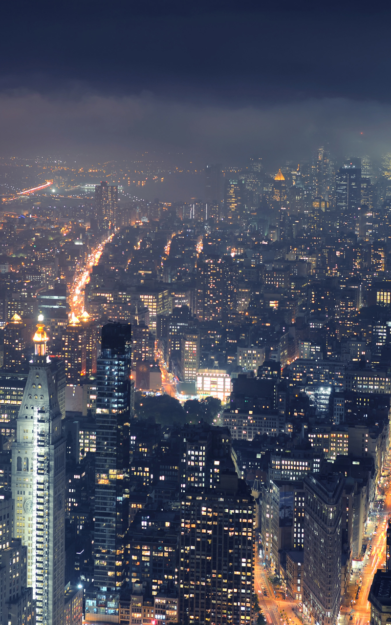 Download mobile wallpaper Cities, Night, Usa, City, New York, Manhattan, Man Made for free.