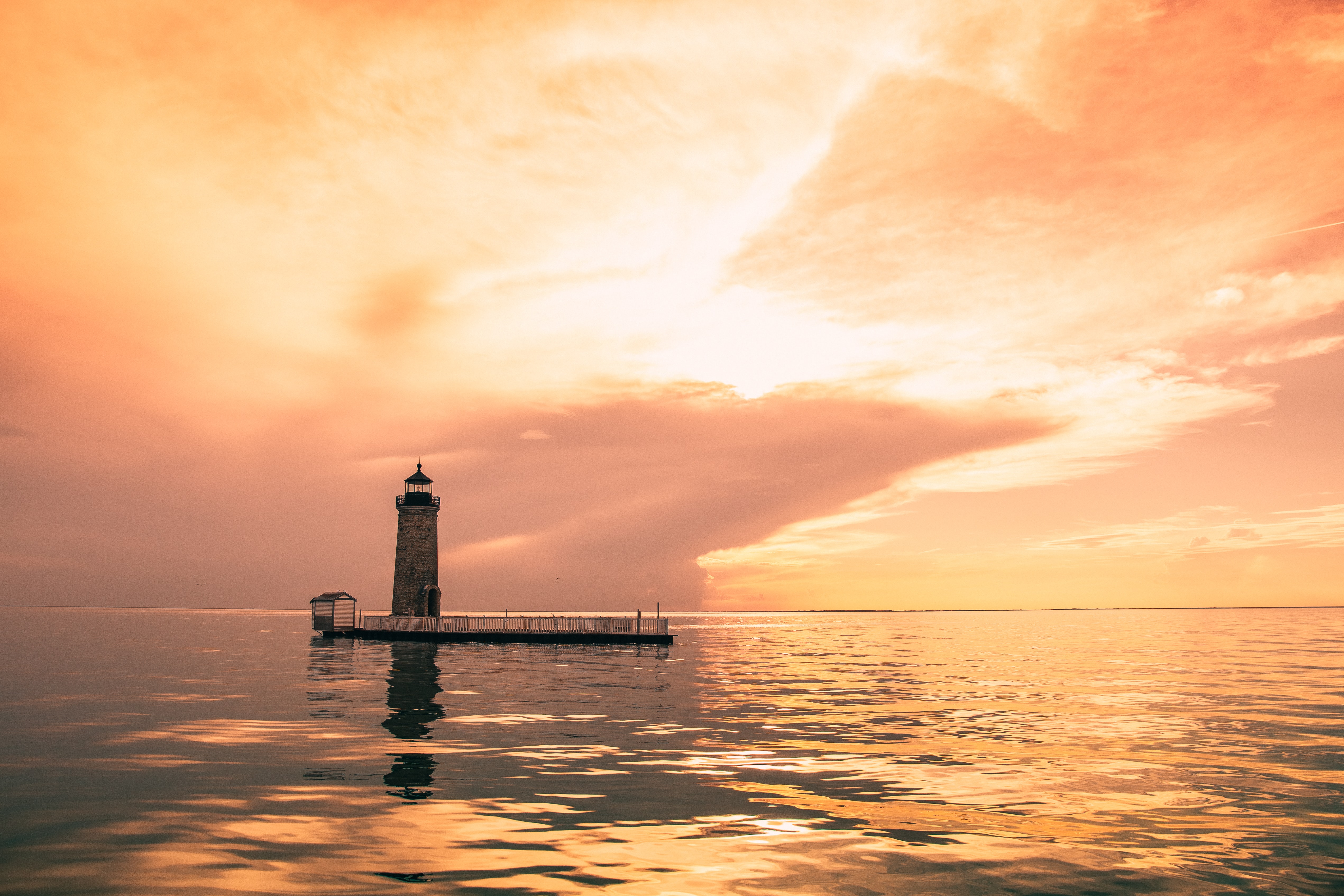 Laden Sie das Natur, Sunset, Architektur, Gebäude, Sea, Leuchtturm-Bild kostenlos auf Ihren PC-Desktop herunter