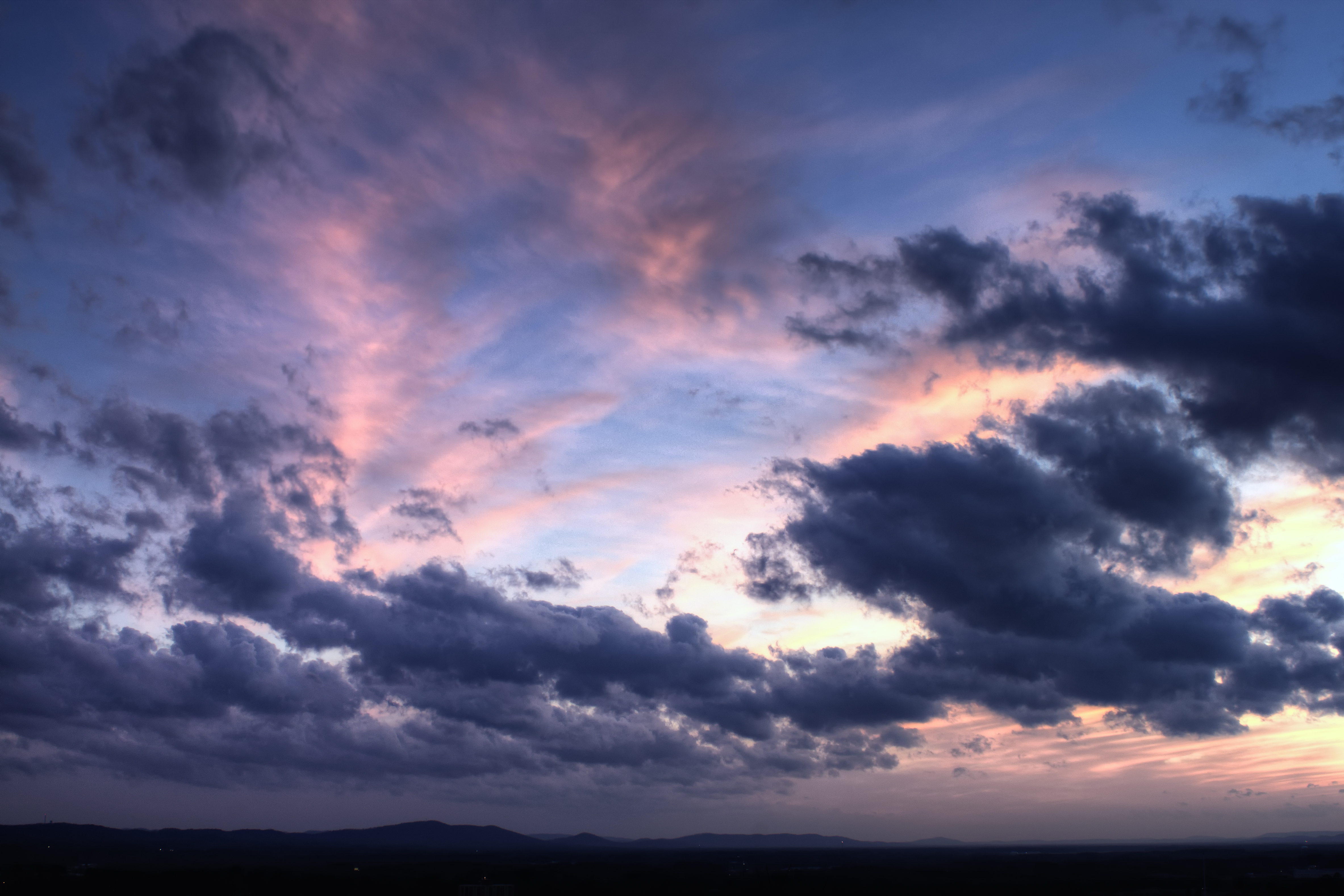 earth, sky, cloud, colors, dusk, hdr, mountain, night, sunset, twilight Desktop Wallpaper